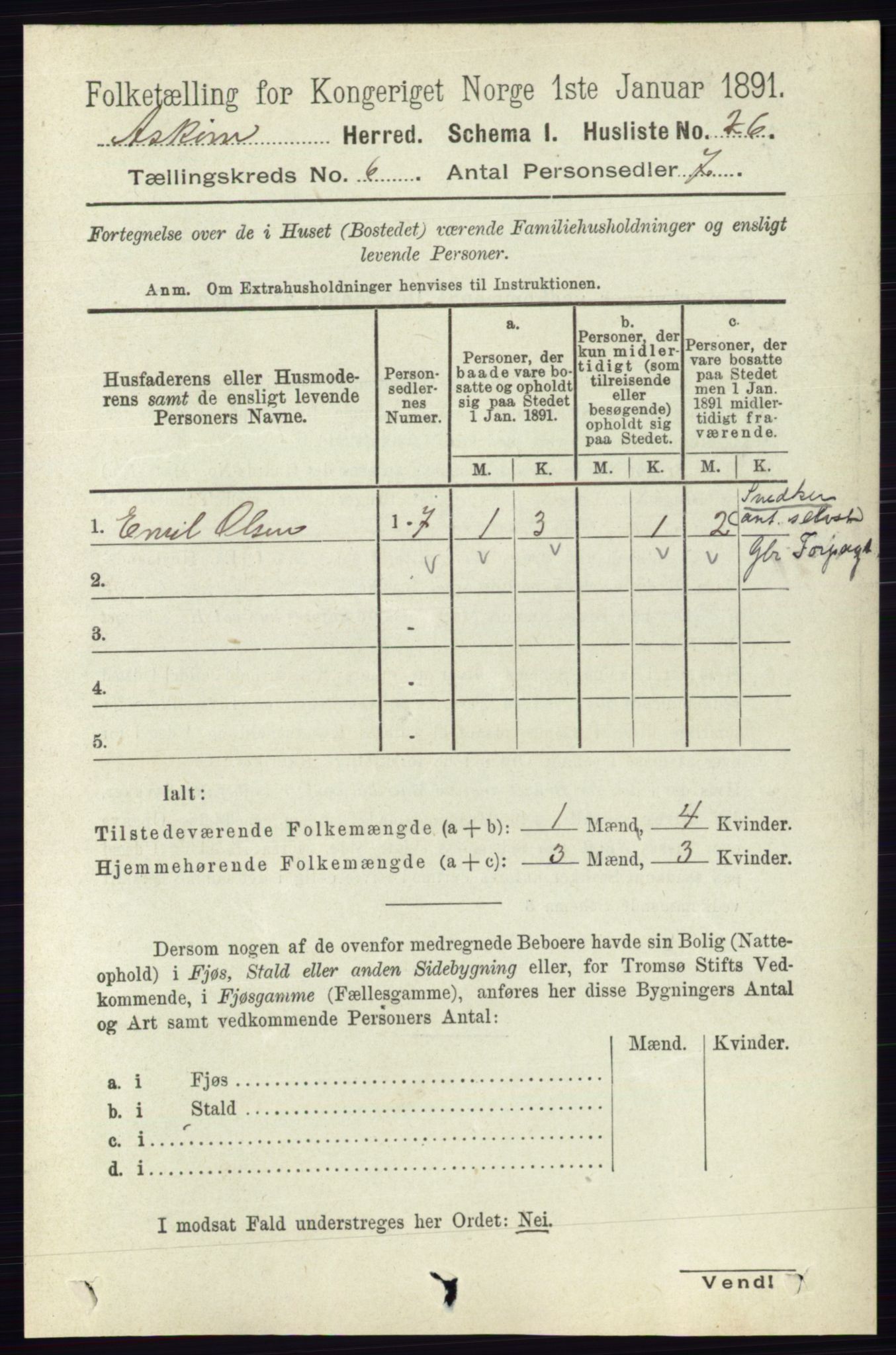 RA, 1891 census for 0124 Askim, 1891, p. 772