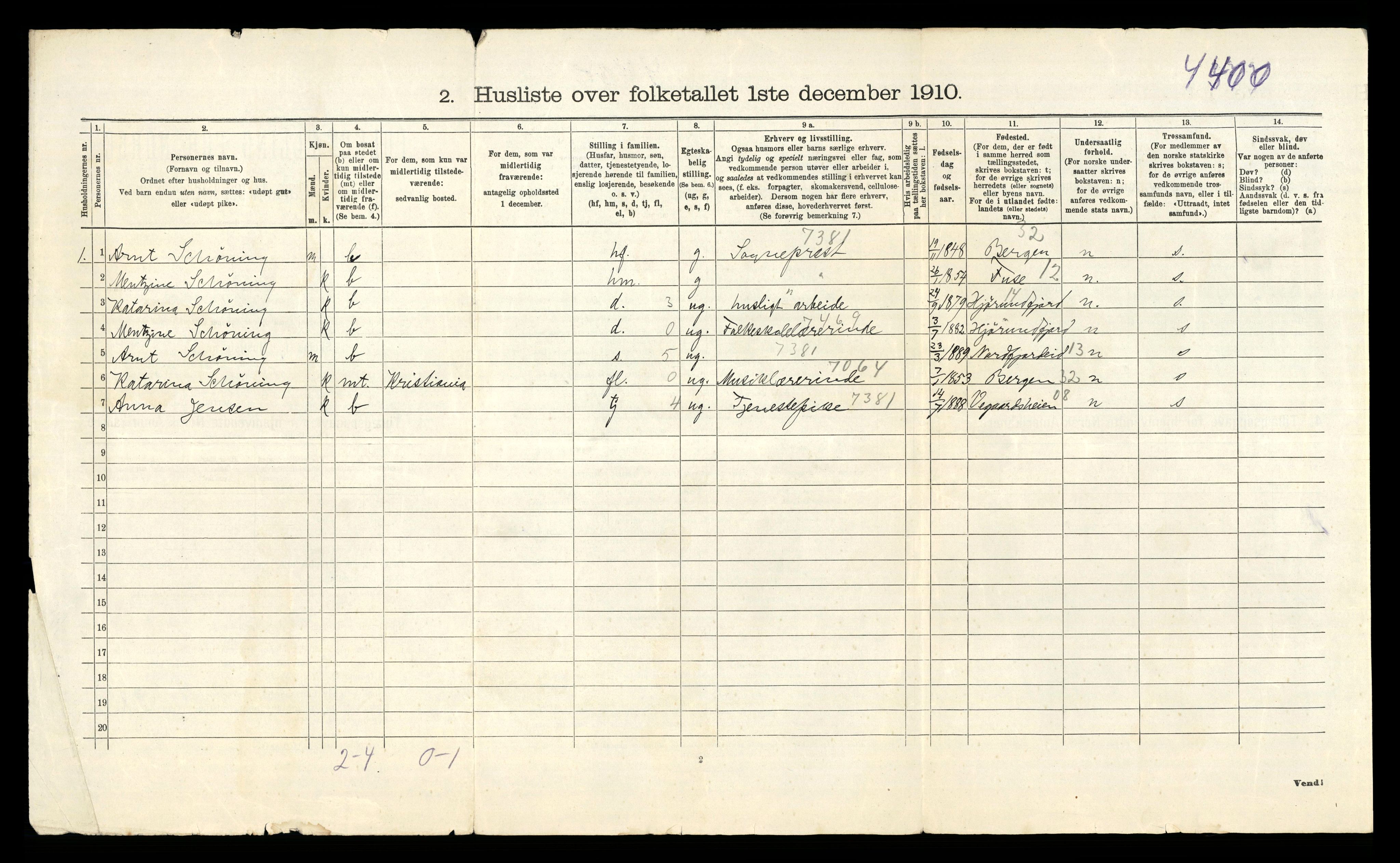 RA, 1910 census for Eidanger, 1910, p. 48