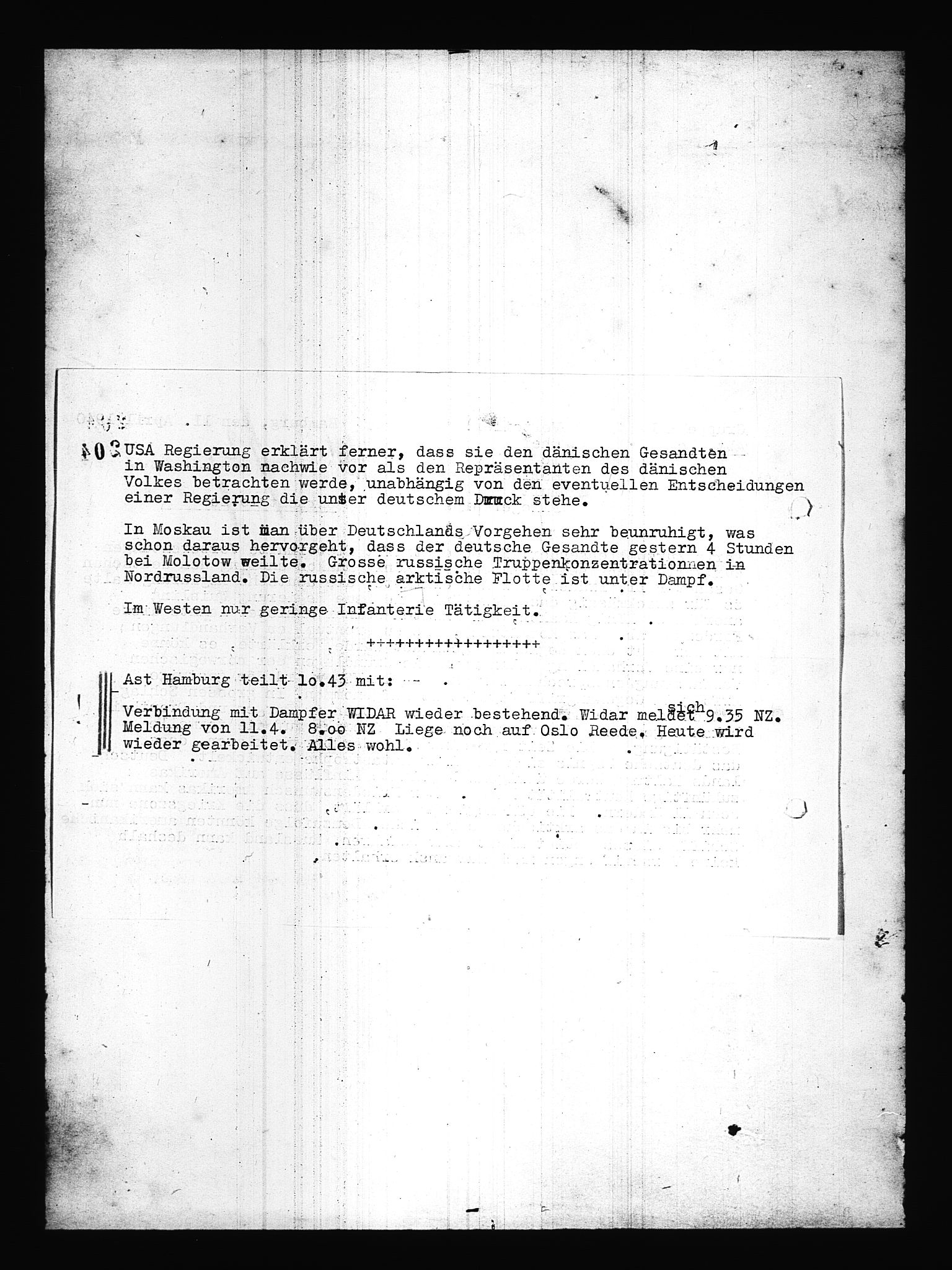 Documents Section, AV/RA-RAFA-2200/V/L0085: Amerikansk mikrofilm "Captured German Documents".
Box No. 724.  FKA jnr. 615/1954., 1940-1941, p. 53