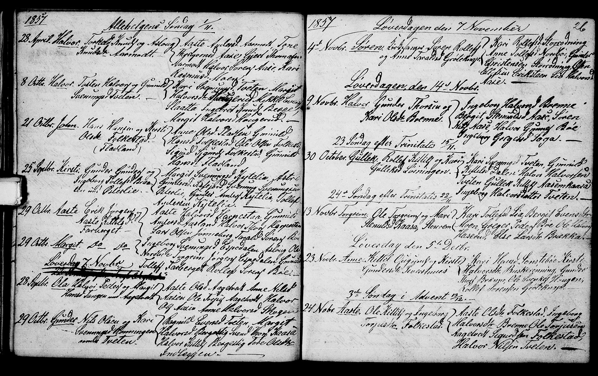 Bø kirkebøker, SAKO/A-257/G/Ga/L0002: Parish register (copy) no. 2, 1853-1866, p. 26