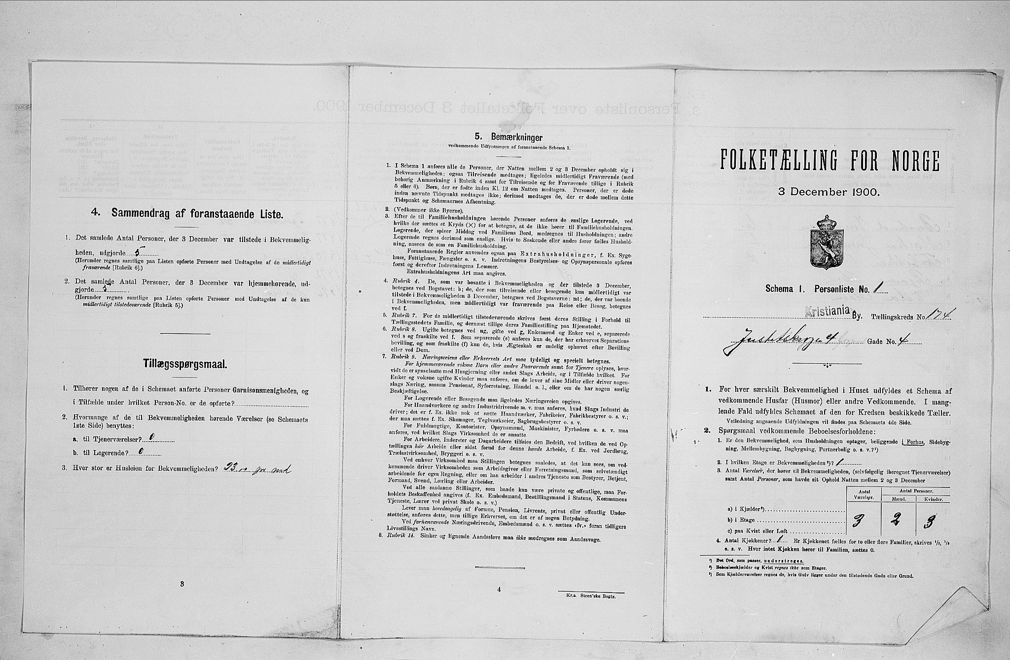 SAO, 1900 census for Kristiania, 1900, p. 44519