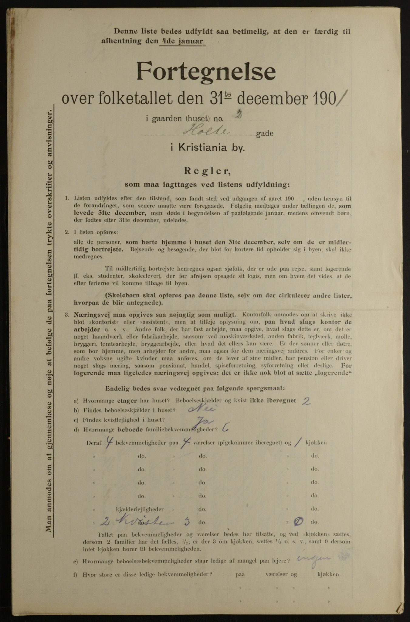 OBA, Municipal Census 1901 for Kristiania, 1901, p. 6489