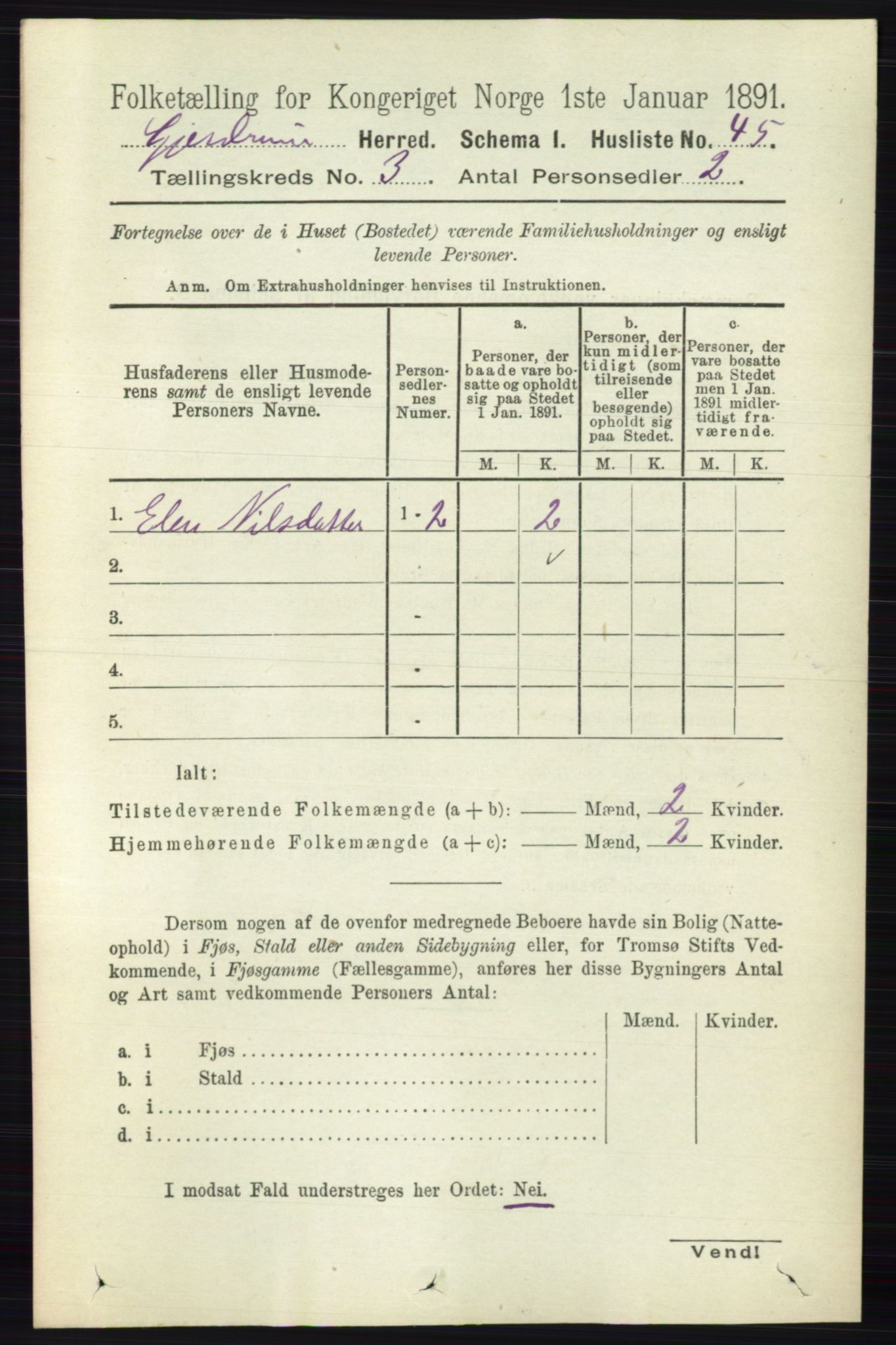 RA, 1891 census for 0234 Gjerdrum, 1891, p. 1204