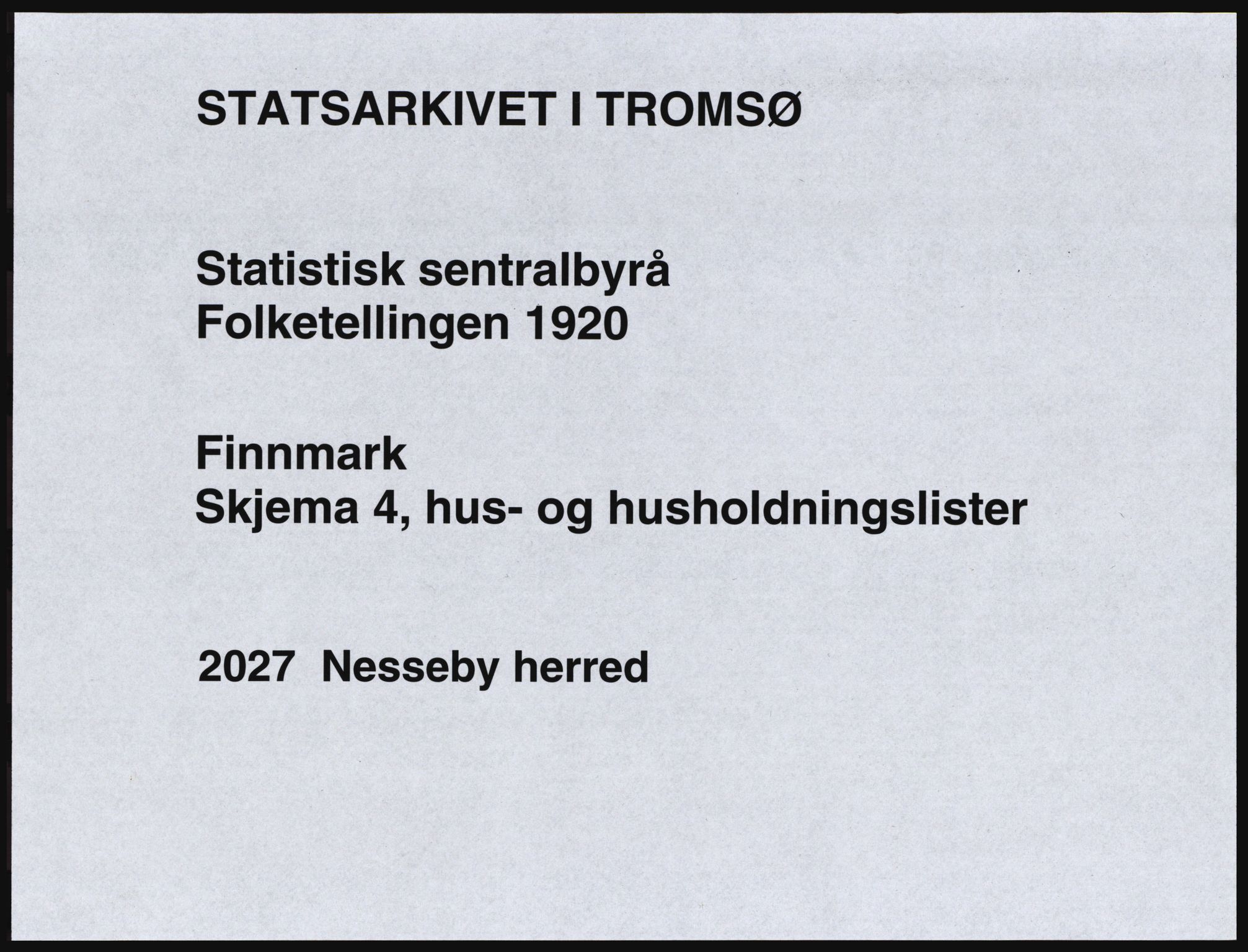 SATØ, 1920 census for Nesseby, 1920, p. 31