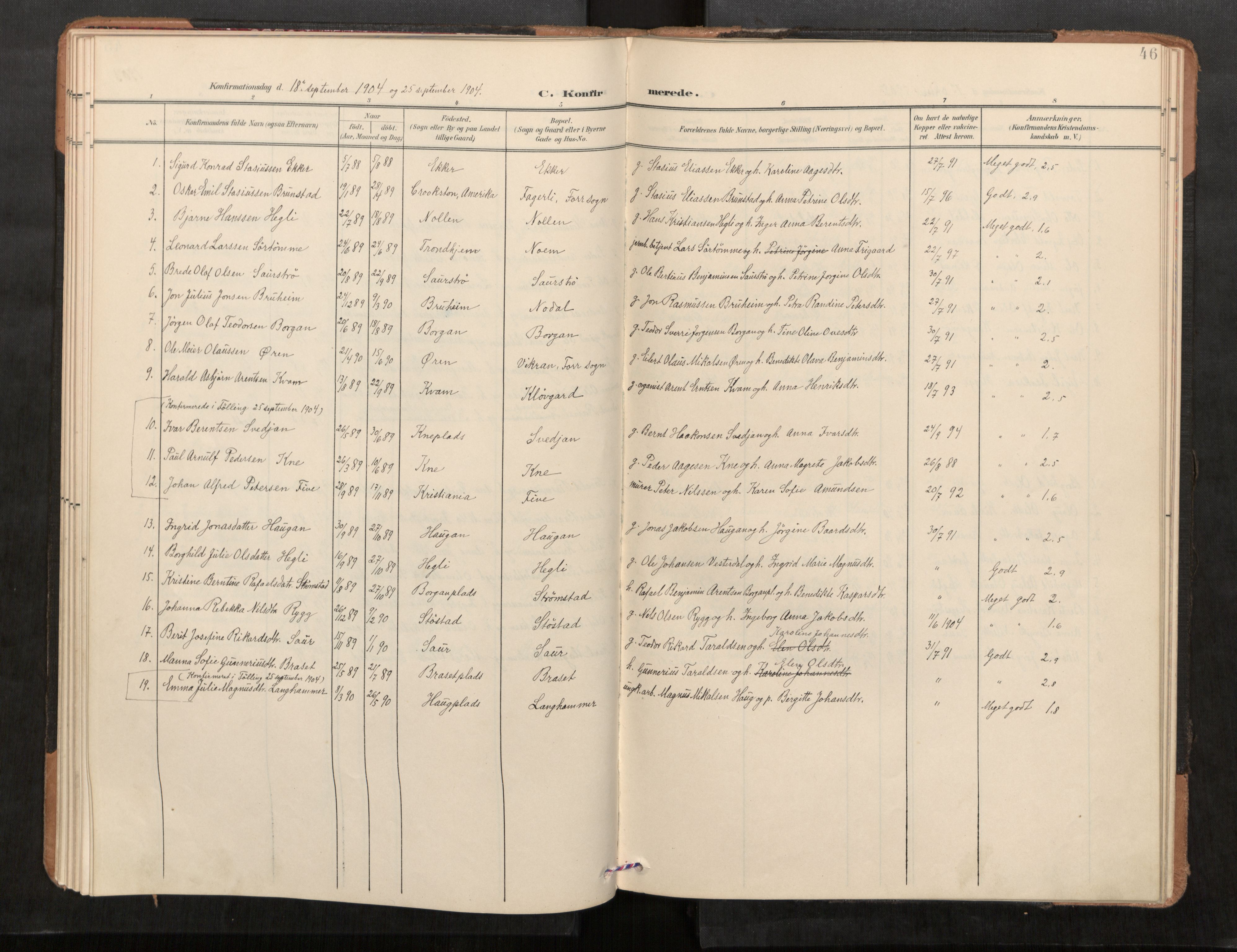 Stod sokneprestkontor, SAT/A-1164/1/I/I1/I1a/L0001: Parish register (official) no. 1, 1900-1912, p. 46