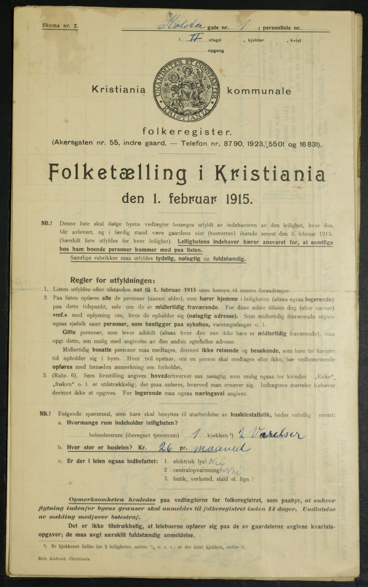 OBA, Municipal Census 1915 for Kristiania, 1915, p. 51690