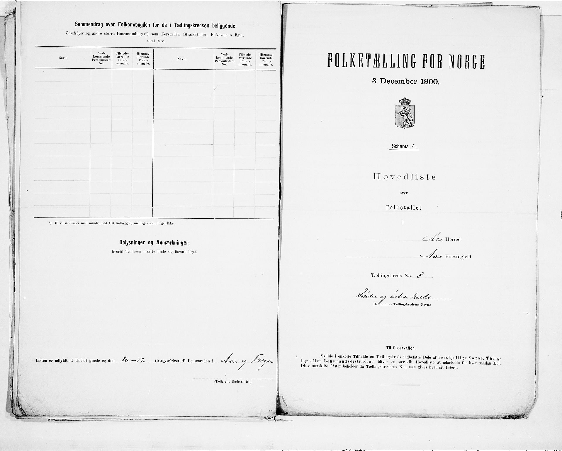 SAO, 1900 census for Ås, 1900, p. 18