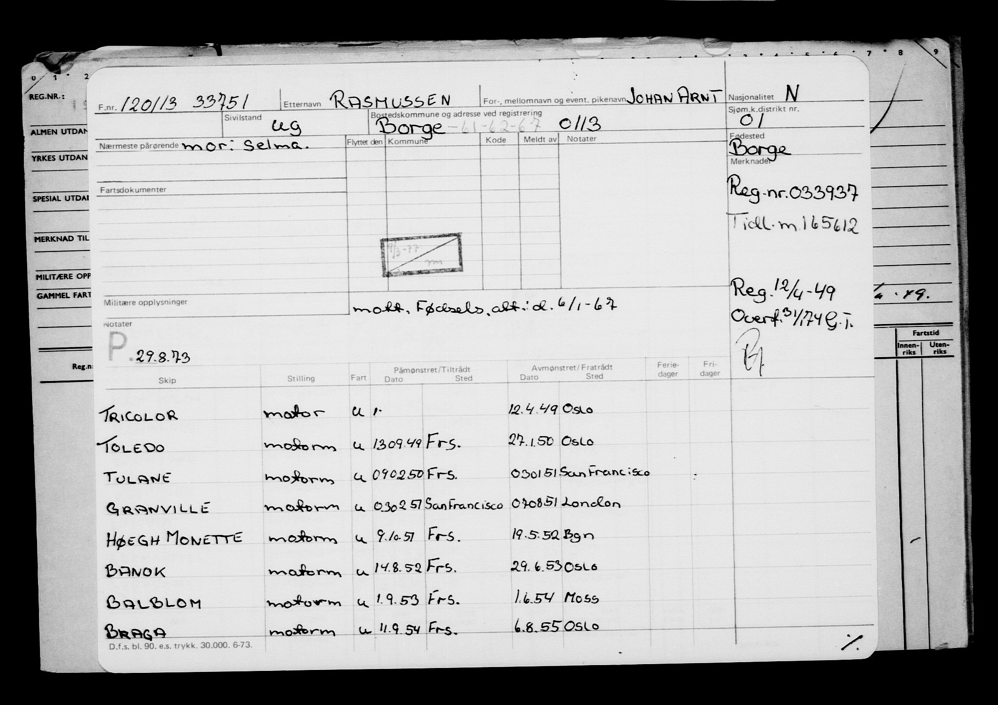 Direktoratet for sjømenn, AV/RA-S-3545/G/Gb/L0110: Hovedkort, 1913, p. 18