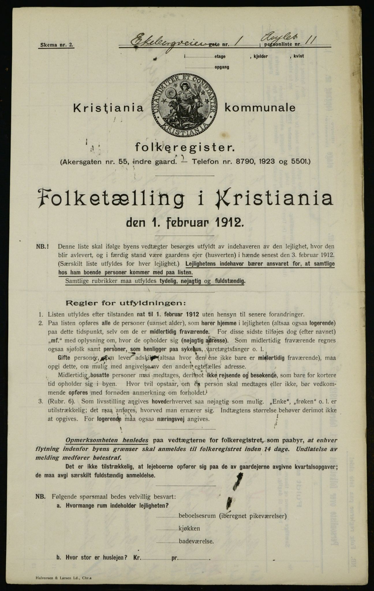 OBA, Municipal Census 1912 for Kristiania, 1912, p. 20055