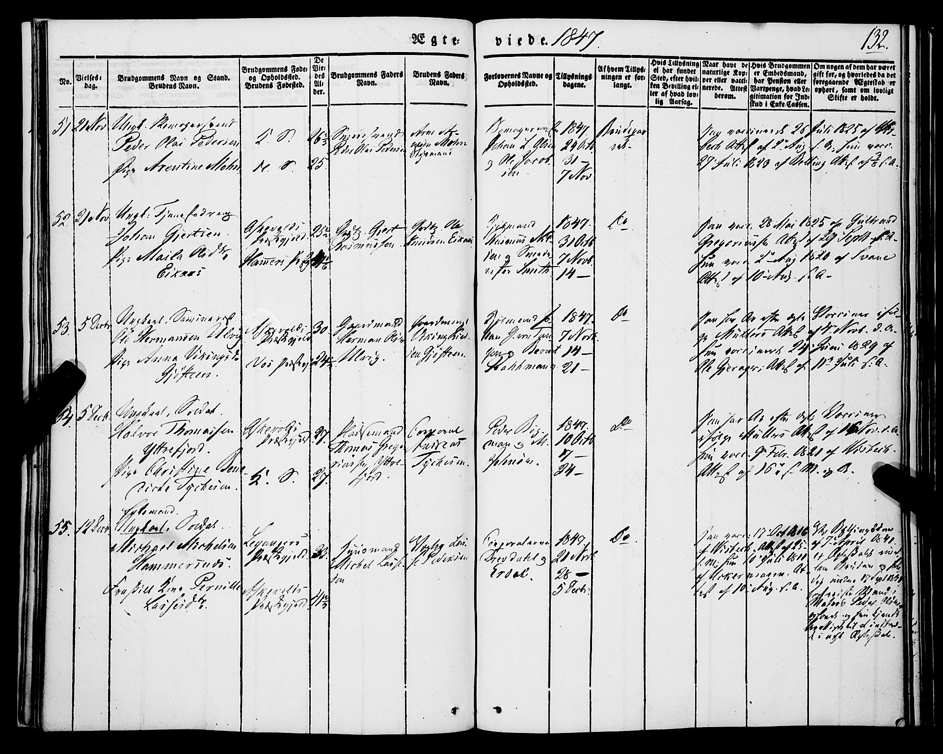 Korskirken sokneprestembete, AV/SAB-A-76101/H/Haa/L0034: Parish register (official) no. D 1, 1832-1852, p. 132