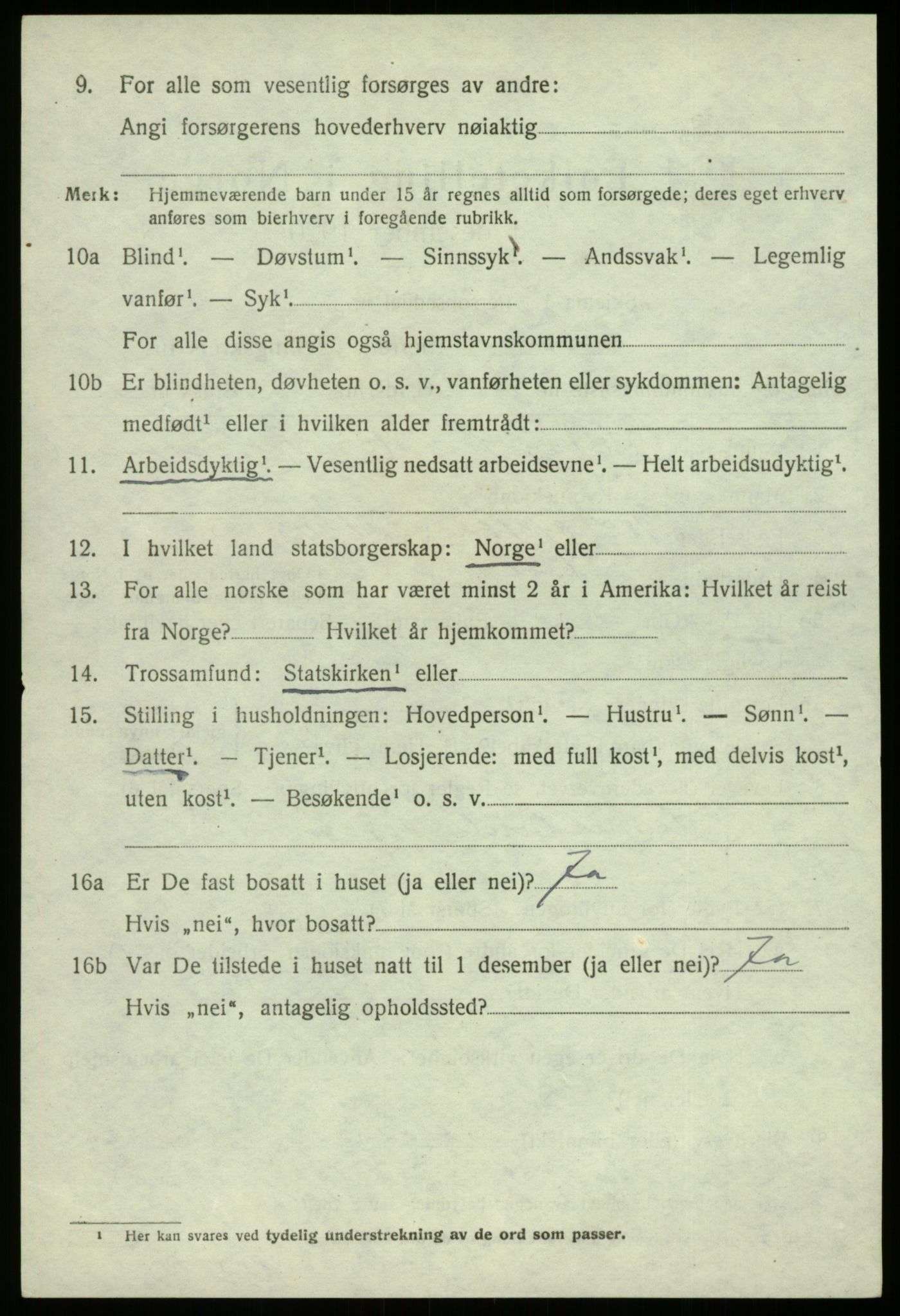 SAB, 1920 census for Fusa, 1920, p. 1556