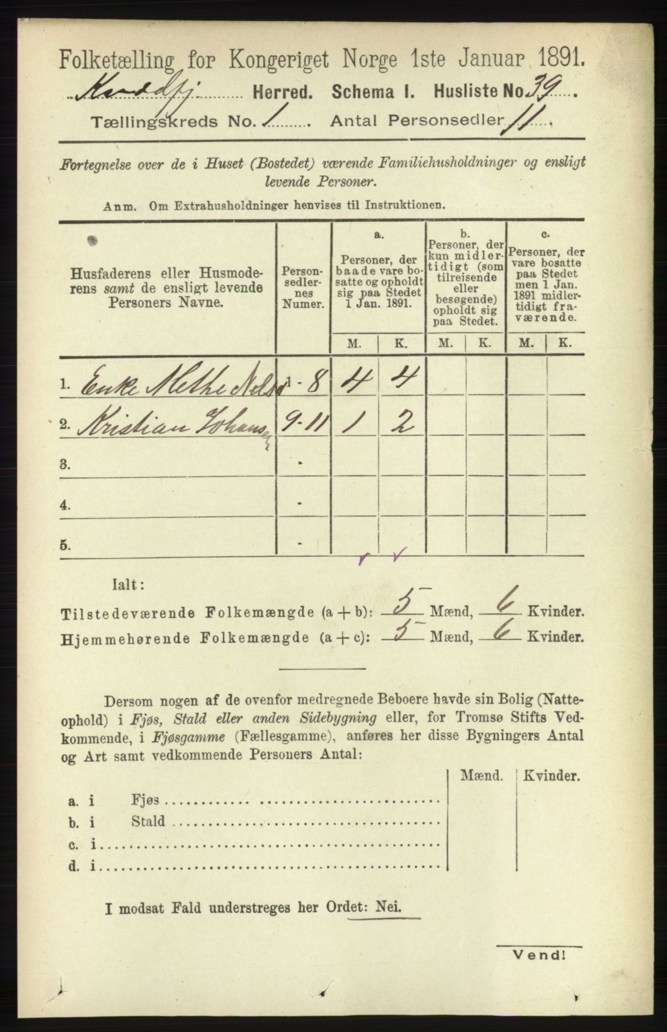 RA, 1891 census for 1911 Kvæfjord, 1891, p. 59
