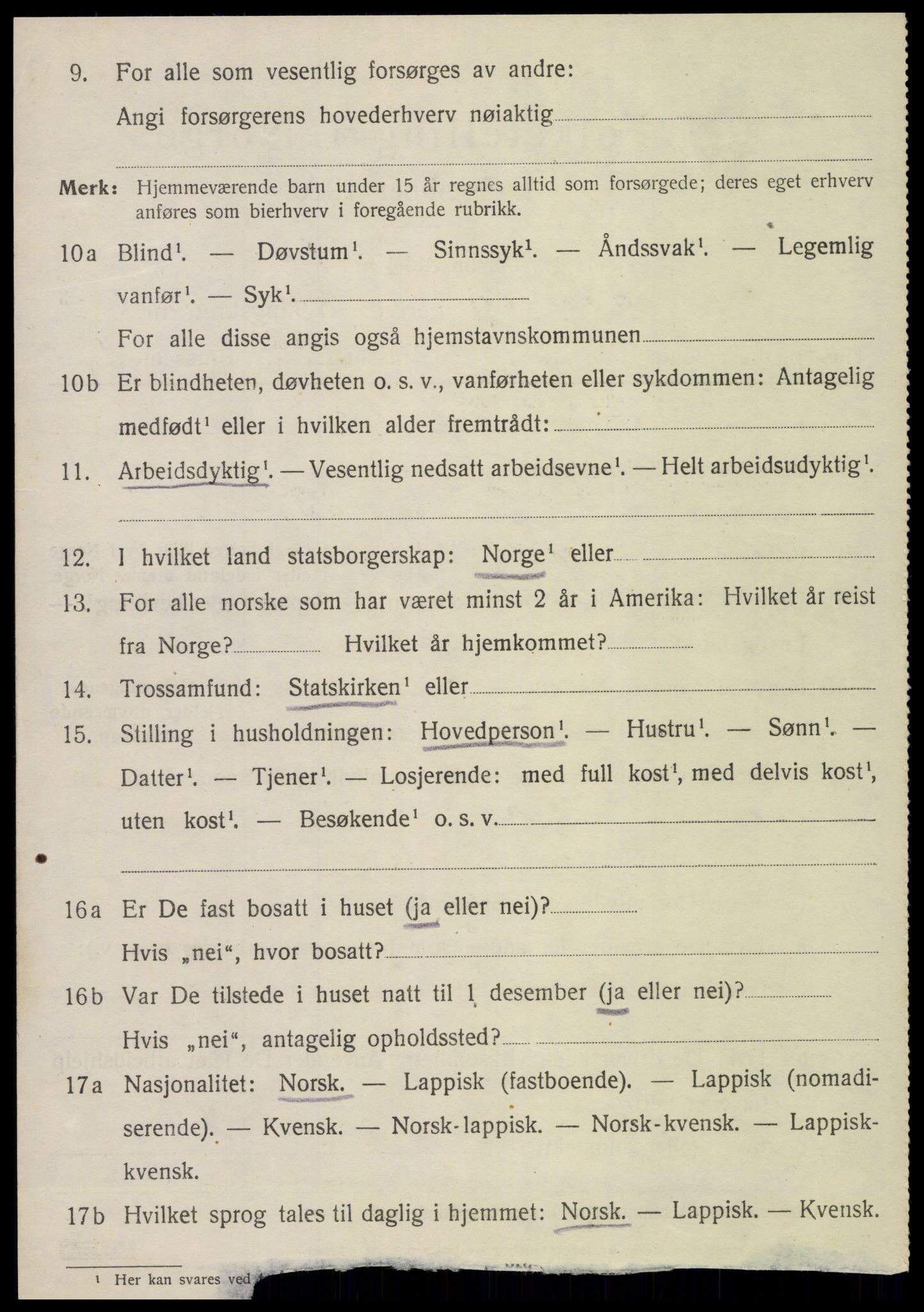 SAT, 1920 census for Sparbu, 1920, p. 6818