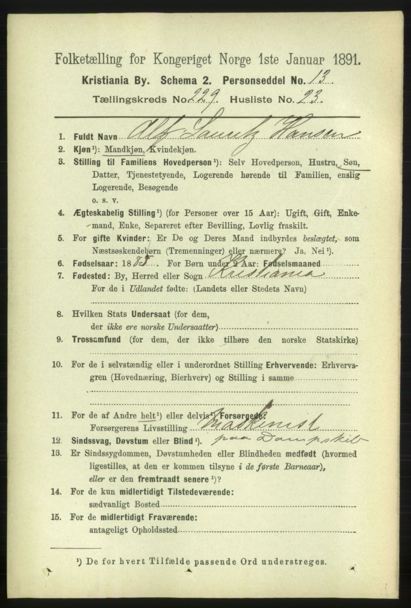 RA, 1891 census for 0301 Kristiania, 1891, p. 141008