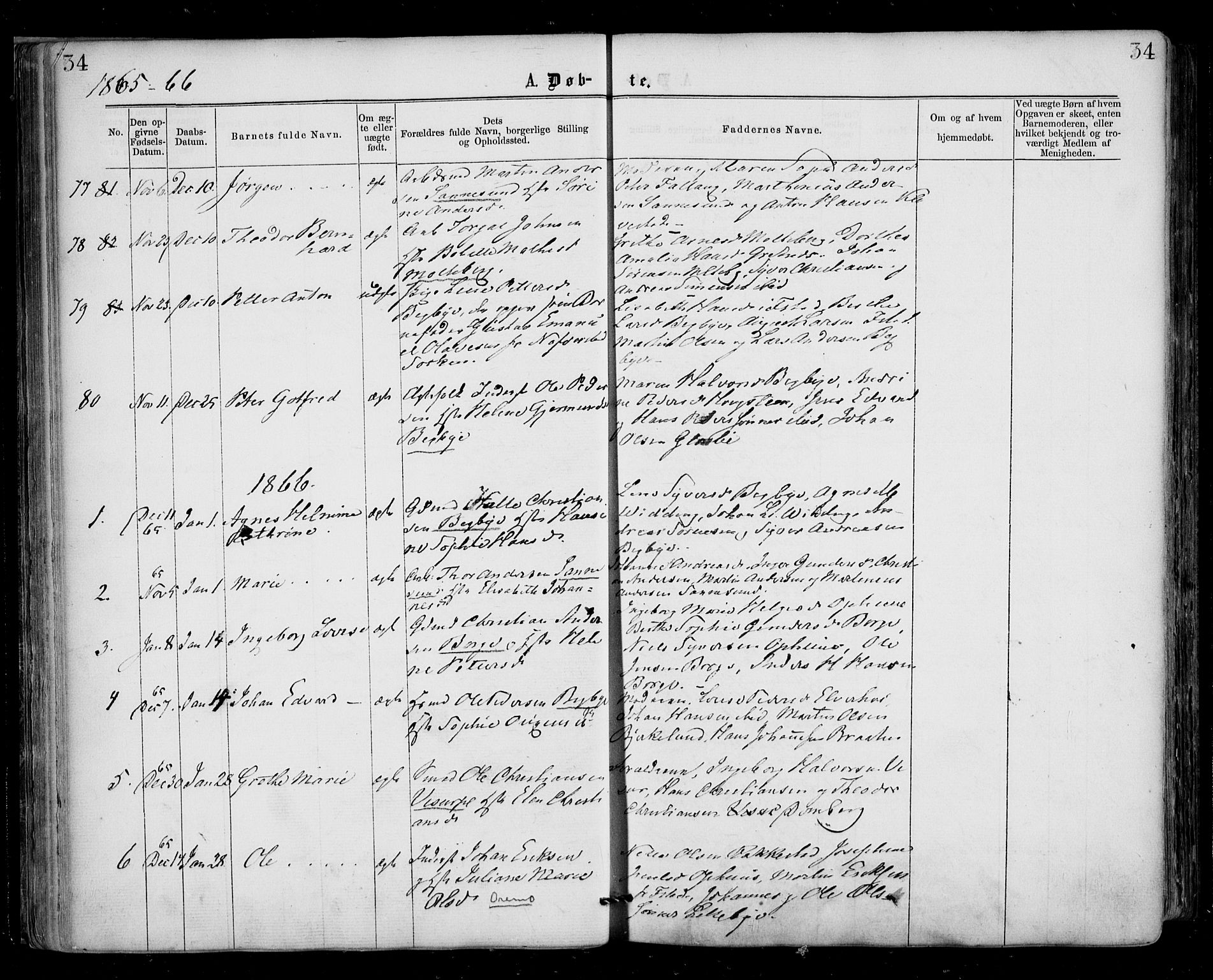 Borge prestekontor Kirkebøker, SAO/A-10903/F/Fa/L0006: Parish register (official) no. I 6, 1861-1874, p. 34
