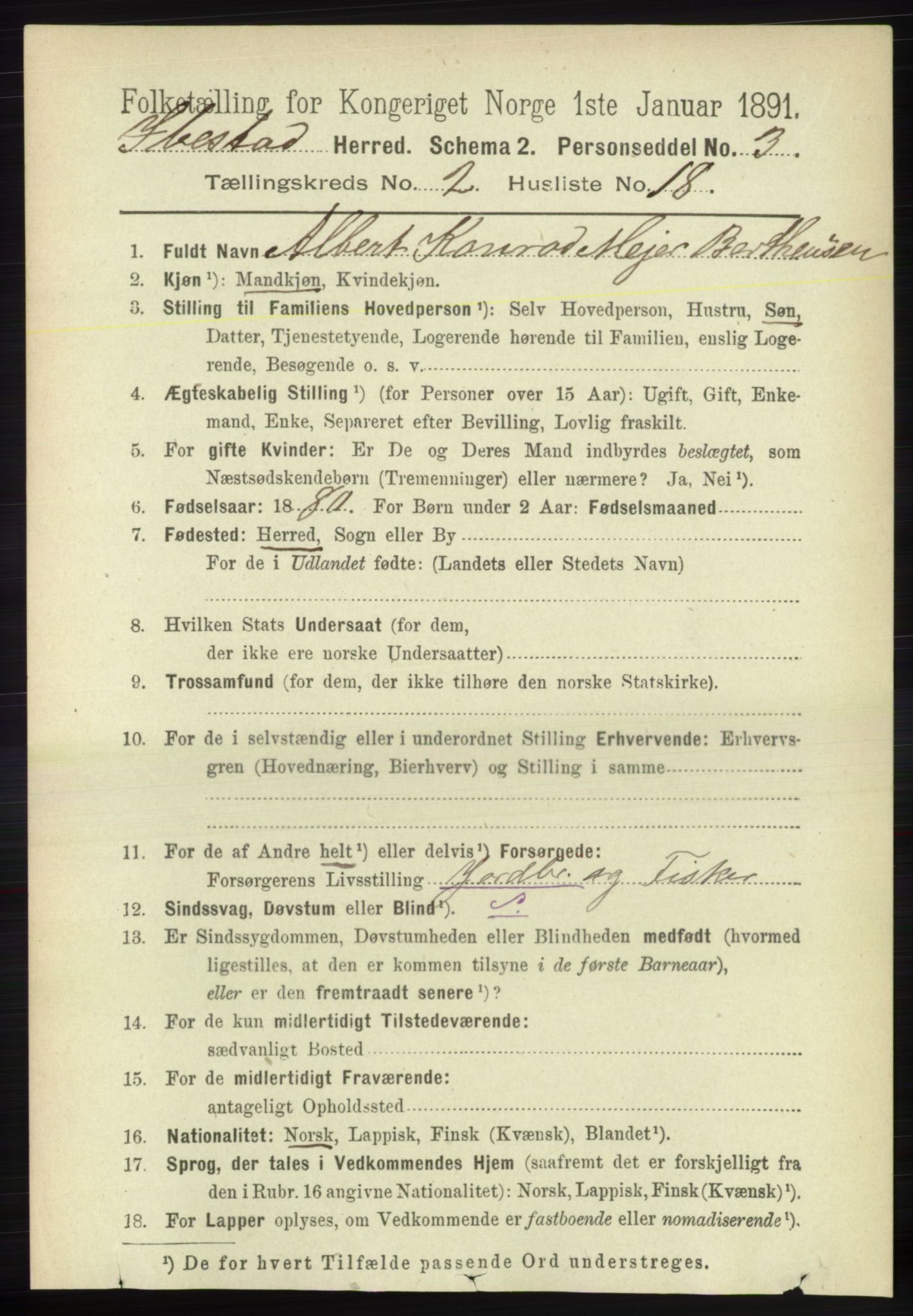 RA, 1891 census for 1917 Ibestad, 1891, p. 918