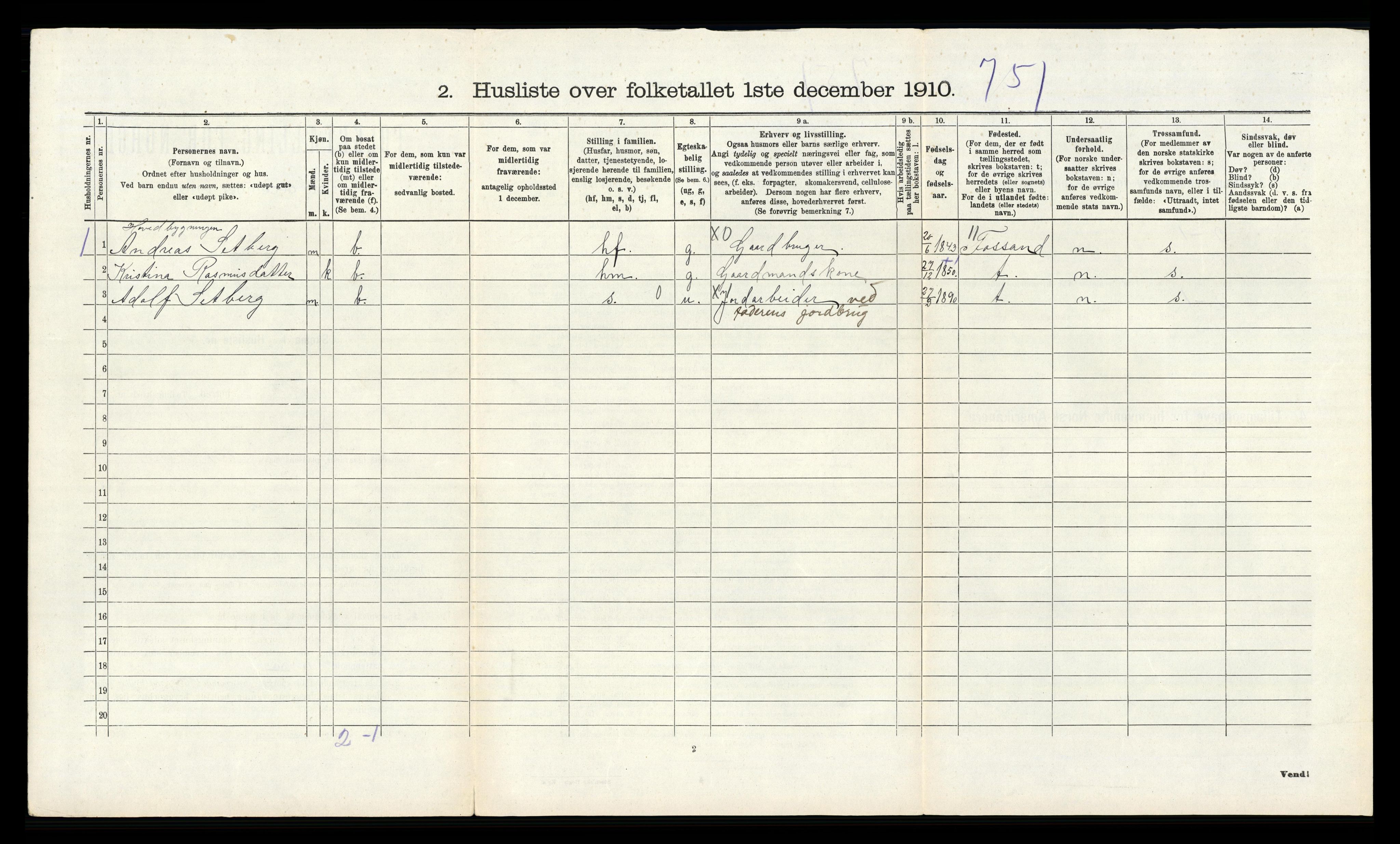 RA, 1910 census for Strand, 1910, p. 528