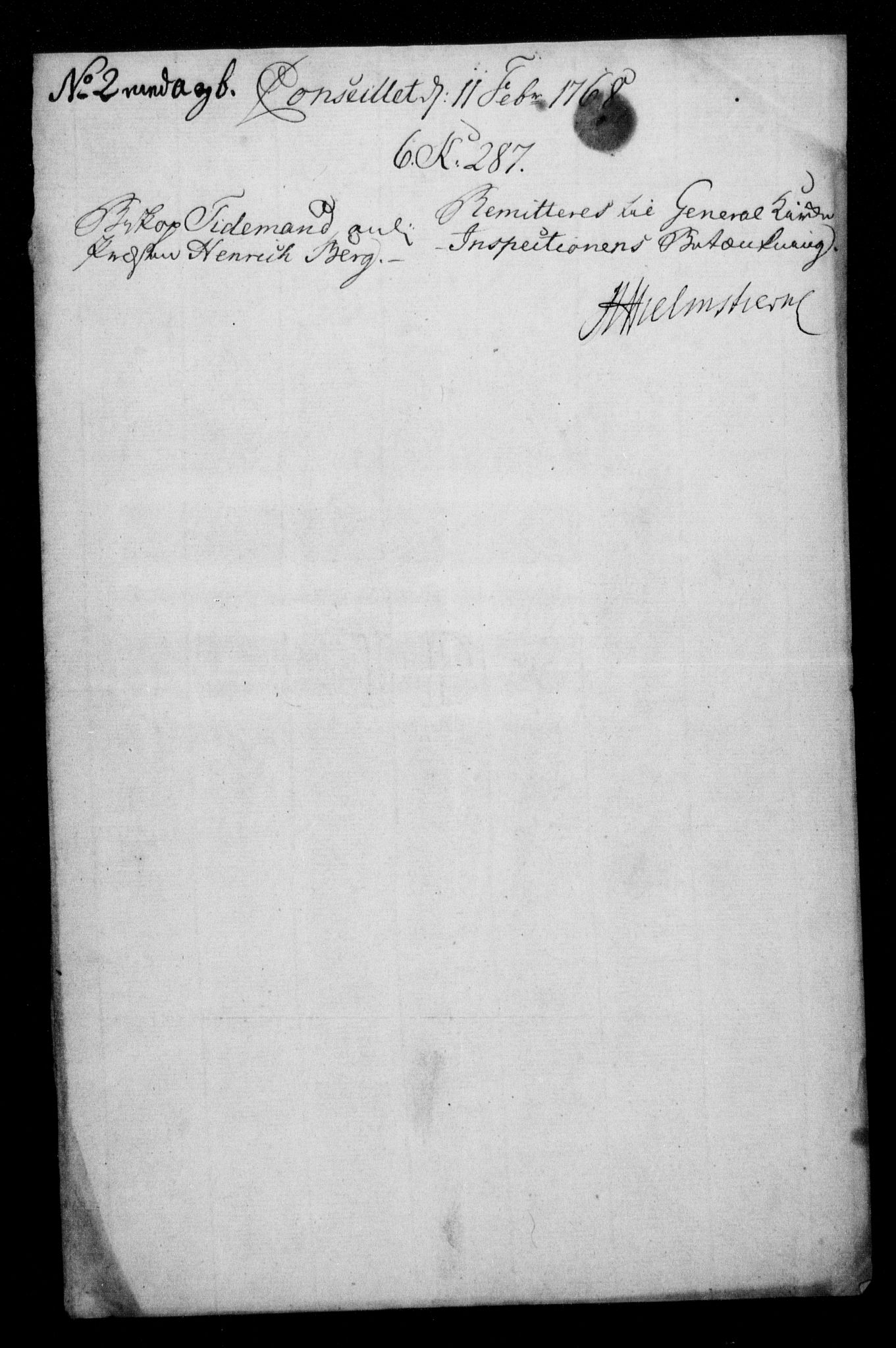 Generalkirkeinspektionskollegiet, DRA/A-0008/F4-08/F4-08-14: Indkomne sager, 1768-1769