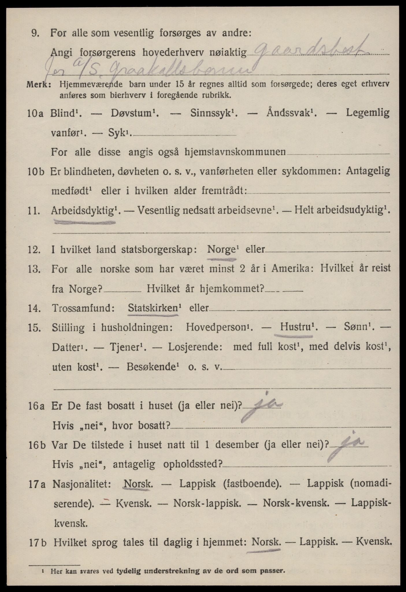 SAT, 1920 census for Strinda, 1920, p. 26111