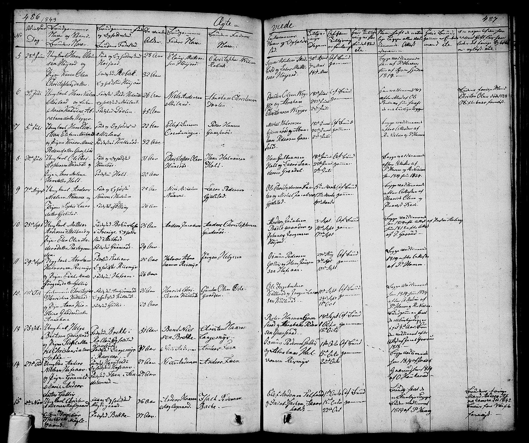 Andebu kirkebøker, AV/SAKO-A-336/G/Ga/L0003: Parish register (copy) no. I 3, 1832-1867, p. 486-487