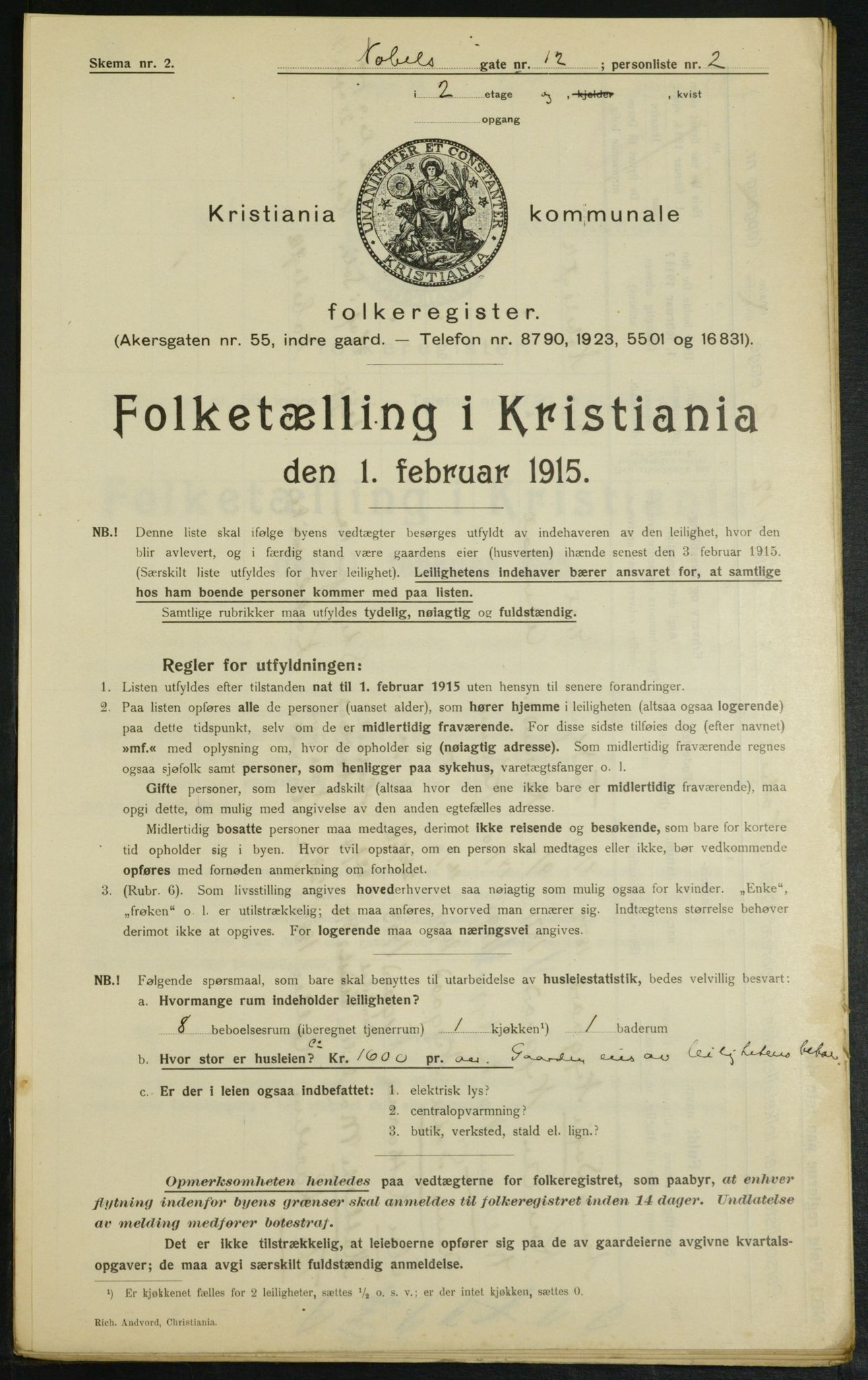 OBA, Municipal Census 1915 for Kristiania, 1915, p. 70703