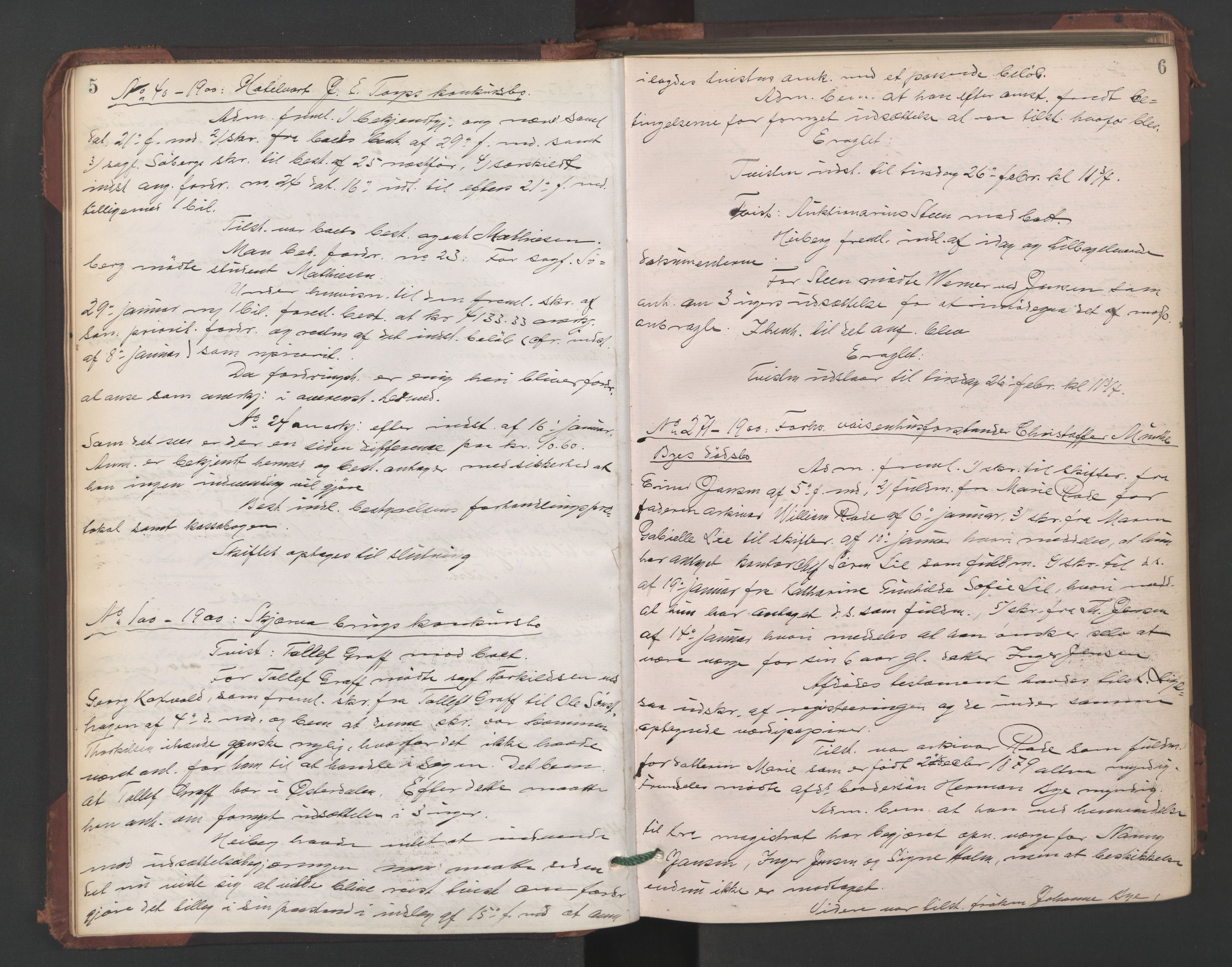 Oslo skifterett, AV/SAO-A-10383/H/Hc/Hcc/L0003: Skifteforhandlingsprotokoll, 1901-1903, p. 5-6