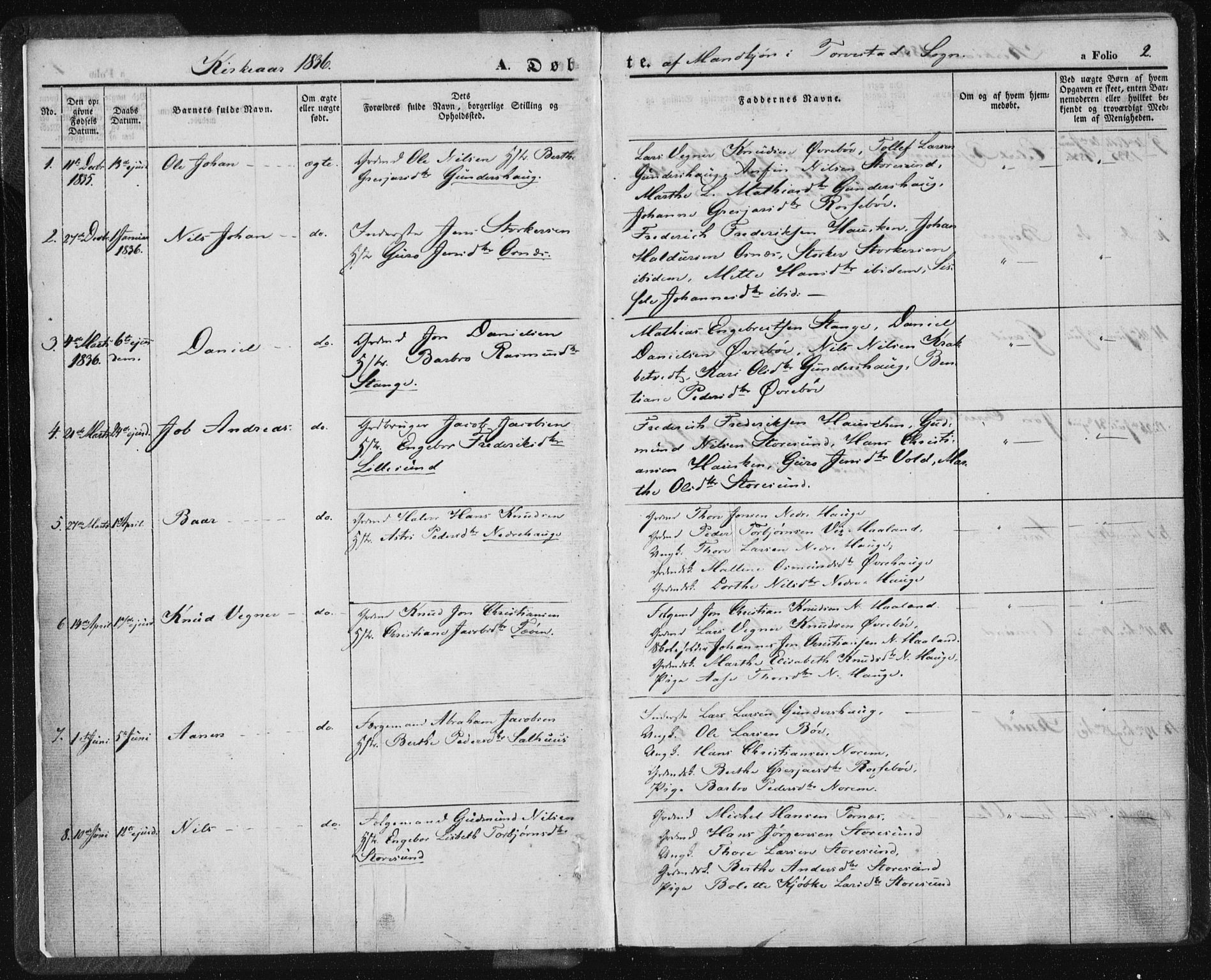 Torvastad sokneprestkontor, AV/SAST-A -101857/H/Ha/Haa/L0005: Parish register (official) no. A 5, 1836-1847, p. 2