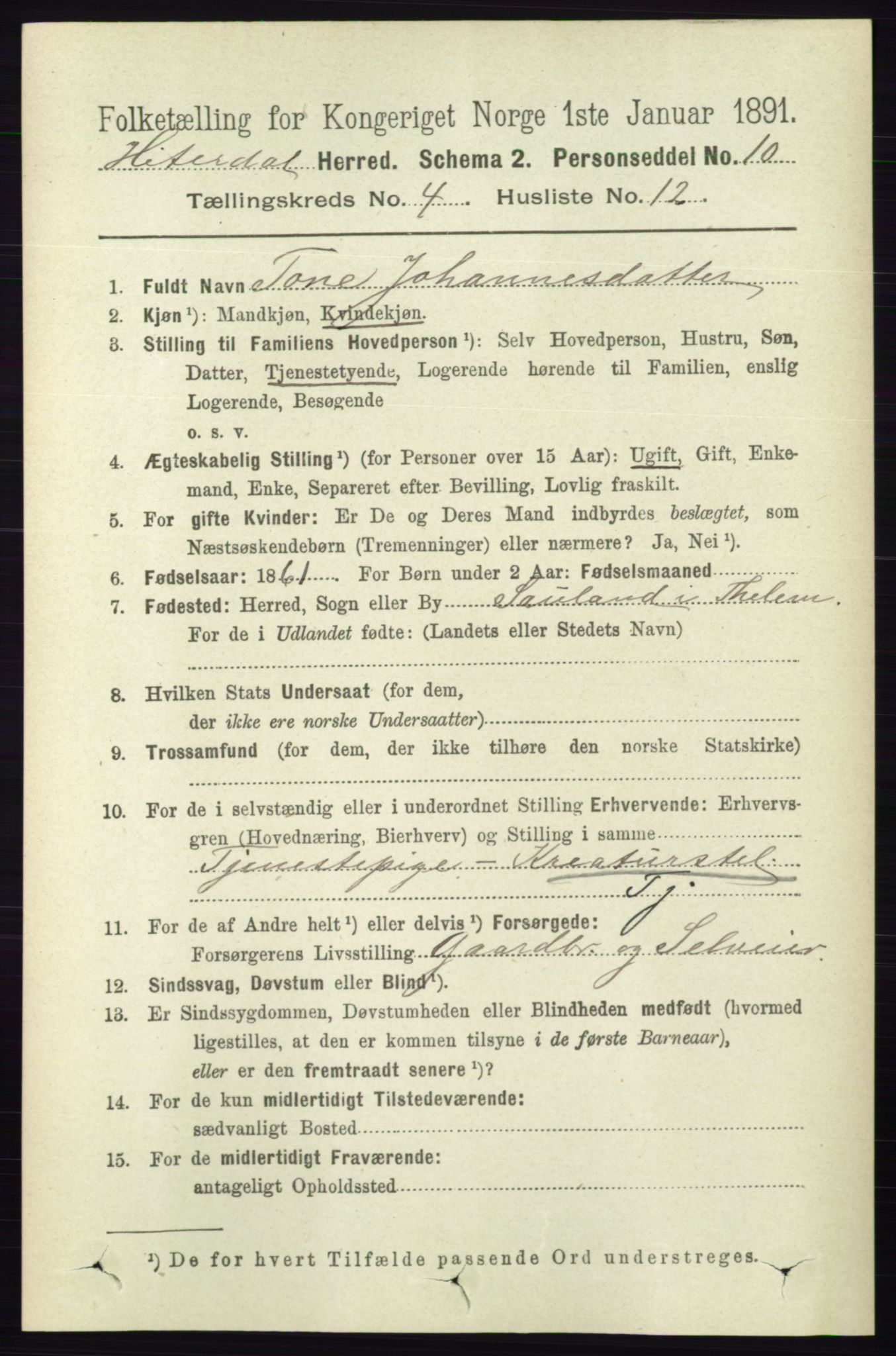 RA, 1891 census for 0823 Heddal, 1891, p. 1753