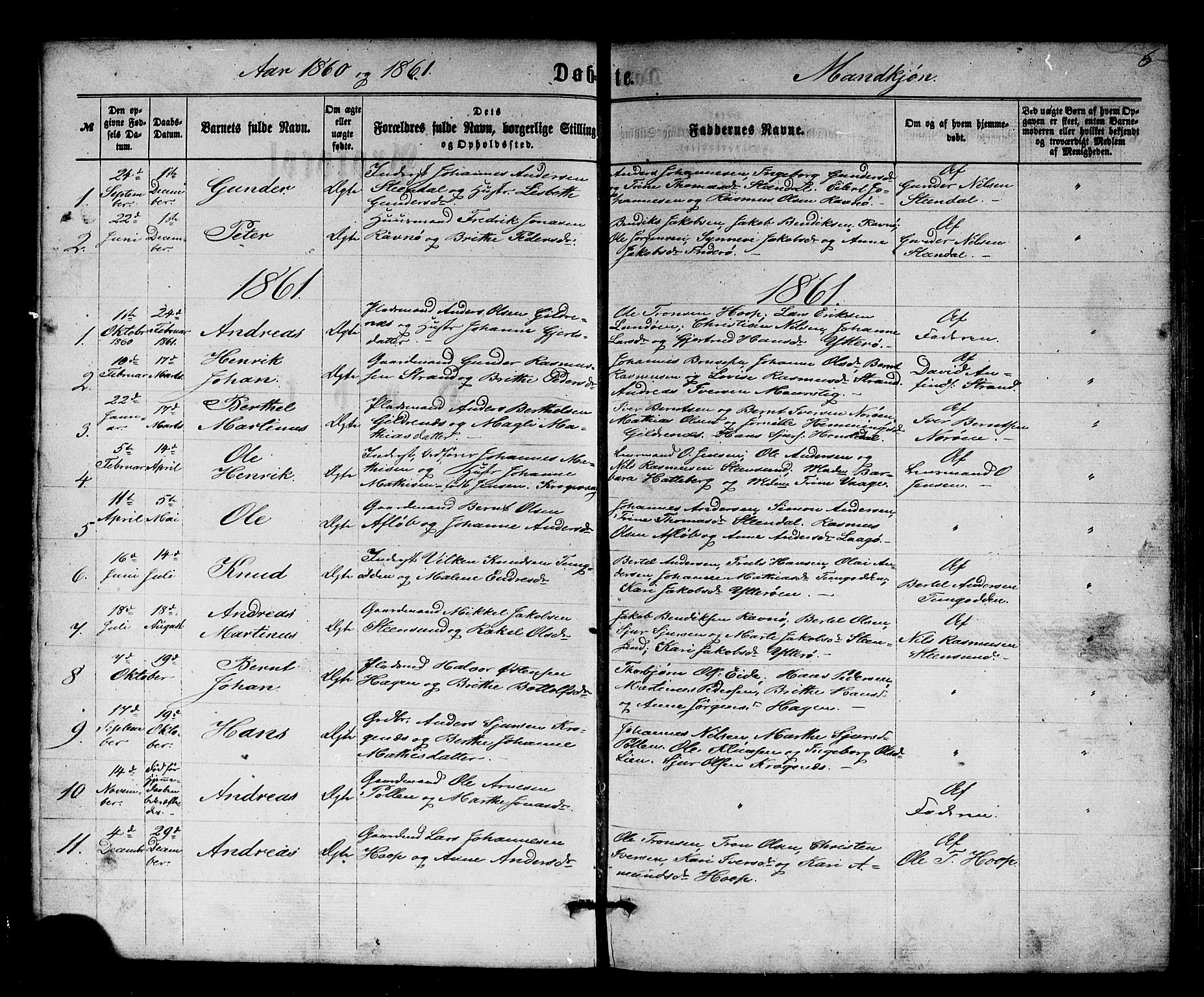 Solund sokneprestembete, SAB/A-81401: Parish register (copy) no. A 1, 1860-1893, p. 6