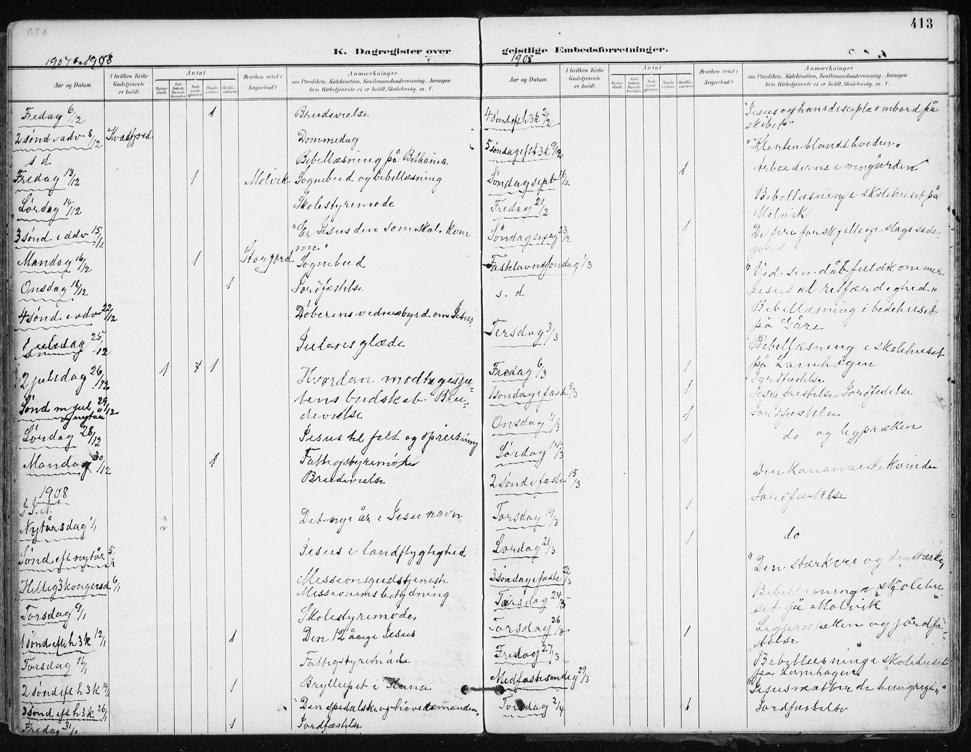 Kvæfjord sokneprestkontor, SATØ/S-1323/G/Ga/Gaa/L0006kirke: Parish register (official) no. 6, 1895-1914, p. 413
