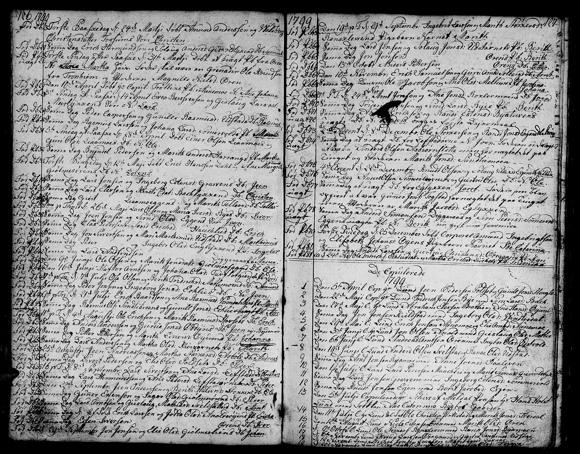 Ministerialprotokoller, klokkerbøker og fødselsregistre - Sør-Trøndelag, AV/SAT-A-1456/668/L0815: Parish register (copy) no. 668C04, 1791-1815, p. 126-127