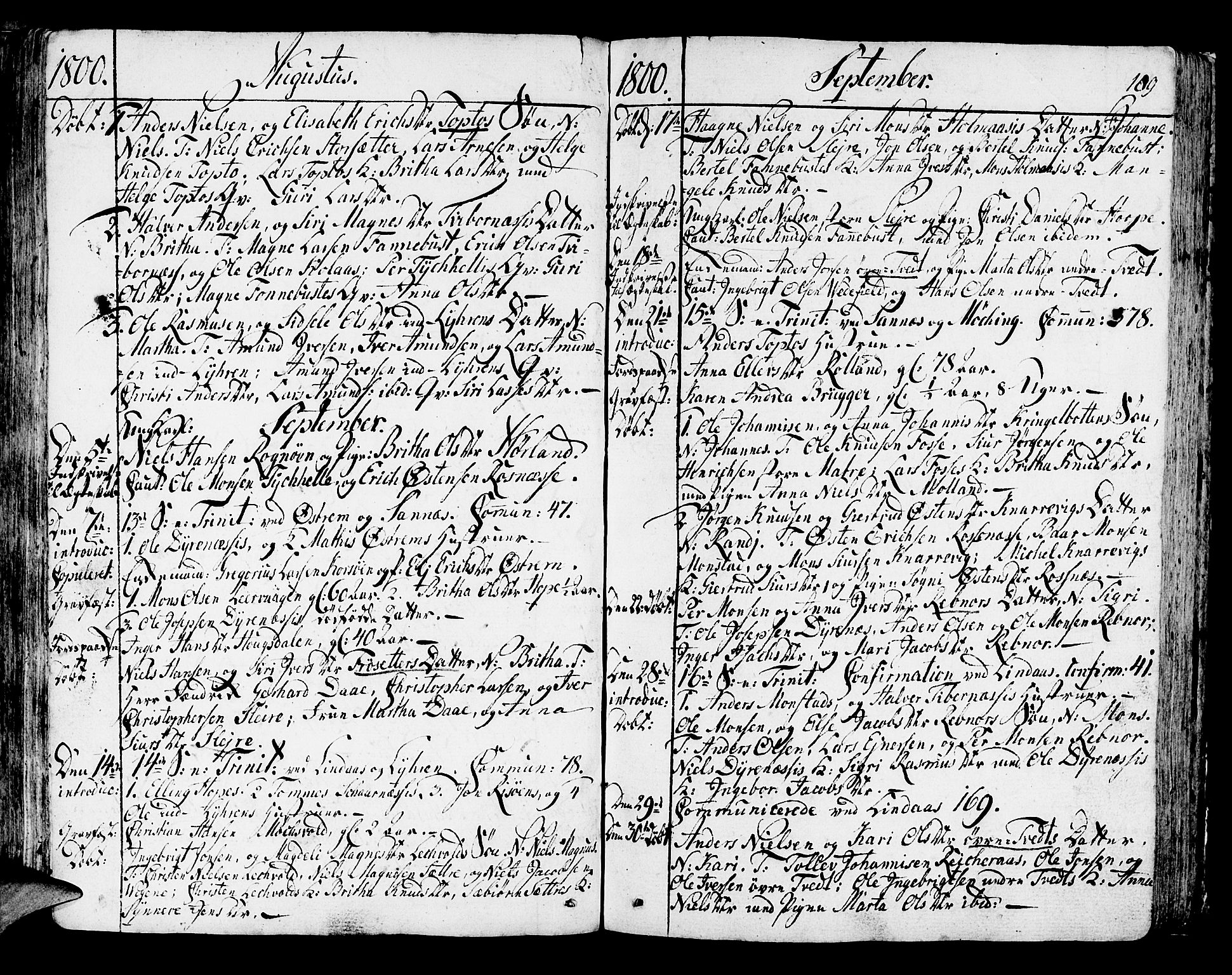 Lindås Sokneprestembete, AV/SAB-A-76701/H/Haa/Haaa/L0005: Parish register (official) no. A 5, 1791-1813, p. 109