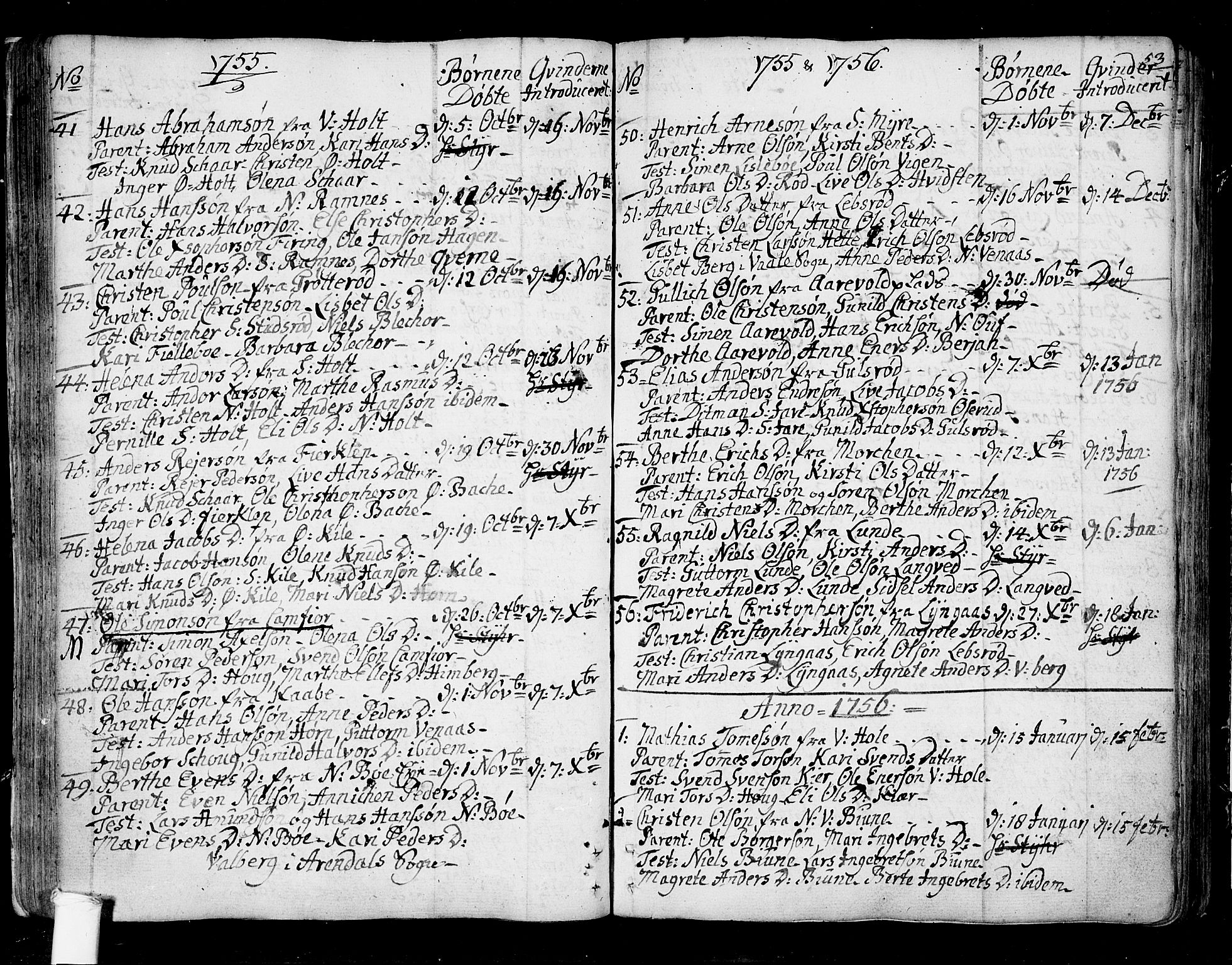 Ramnes kirkebøker, SAKO/A-314/F/Fa/L0001: Parish register (official) no. I 1, 1732-1774, p. 53
