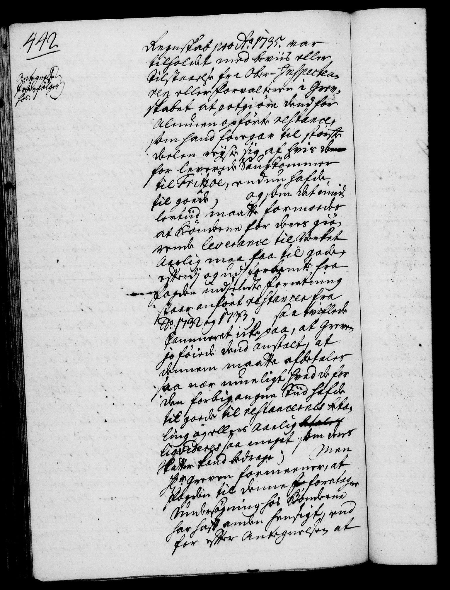 Rentekammeret, Kammerkanselliet, RA/EA-3111/G/Gh/Gha/L0020: Norsk ekstraktmemorialprotokoll (merket RK 53.65), 1738-1739, p. 442