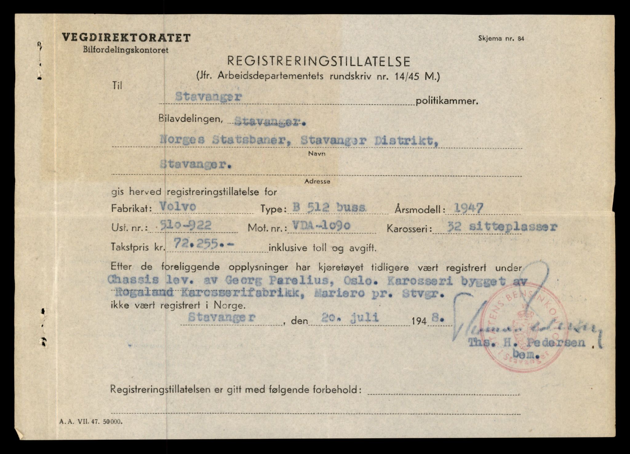 Møre og Romsdal vegkontor - Ålesund trafikkstasjon, SAT/A-4099/F/Fe/L0010: Registreringskort for kjøretøy T 1050 - T 1169, 1927-1998, p. 2233