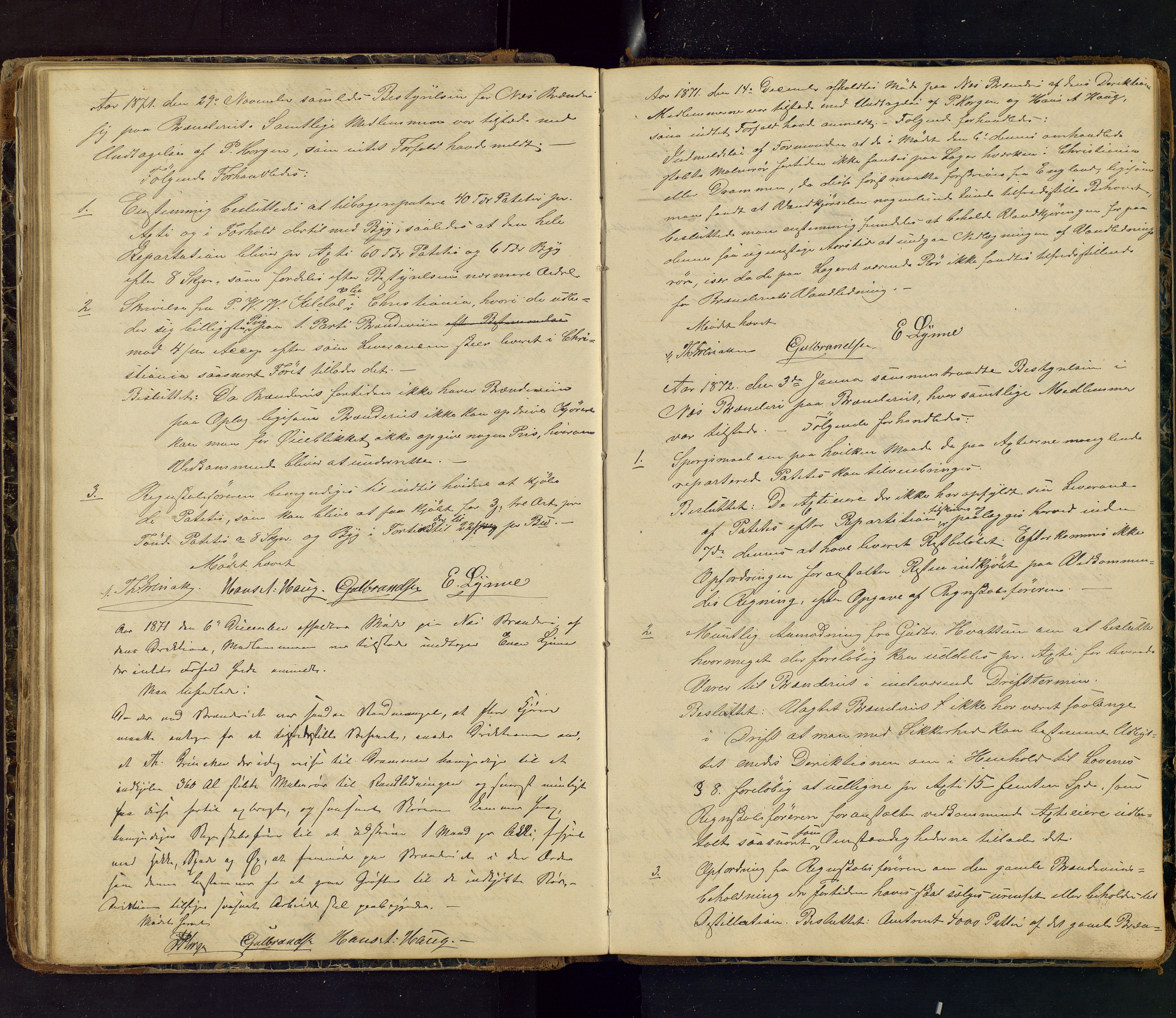 Hadeland Brenneri, OARM/H-A-00353/A/Aa/L0001: Styreprotokoll, 1856-1898