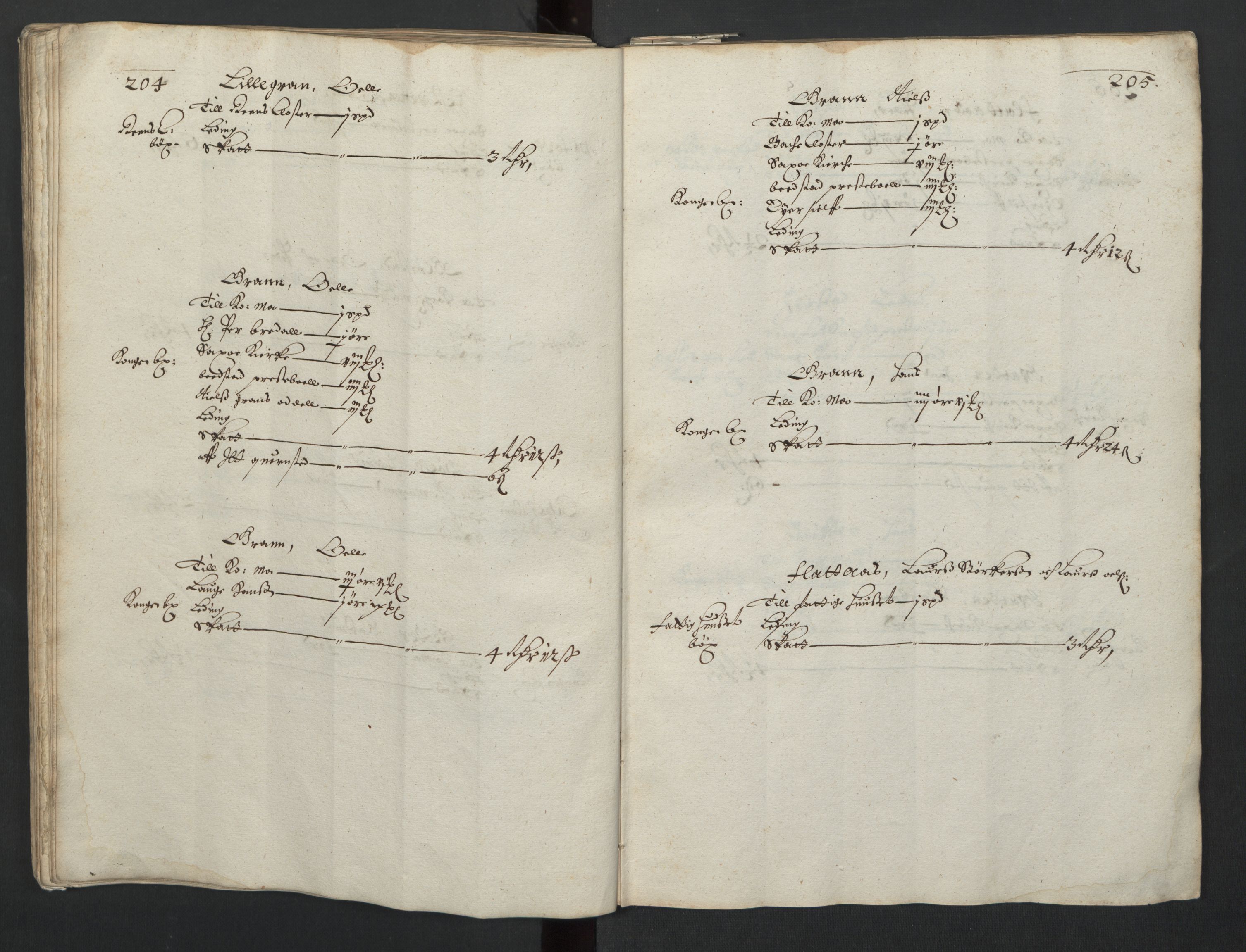 Rentekammeret inntil 1814, Realistisk ordnet avdeling, AV/RA-EA-4070/L/L0029/0001: Trondheim lagdømme: / Alminnelig jordebok og skattemanntall - Inderøy, 1661, p. 204-205