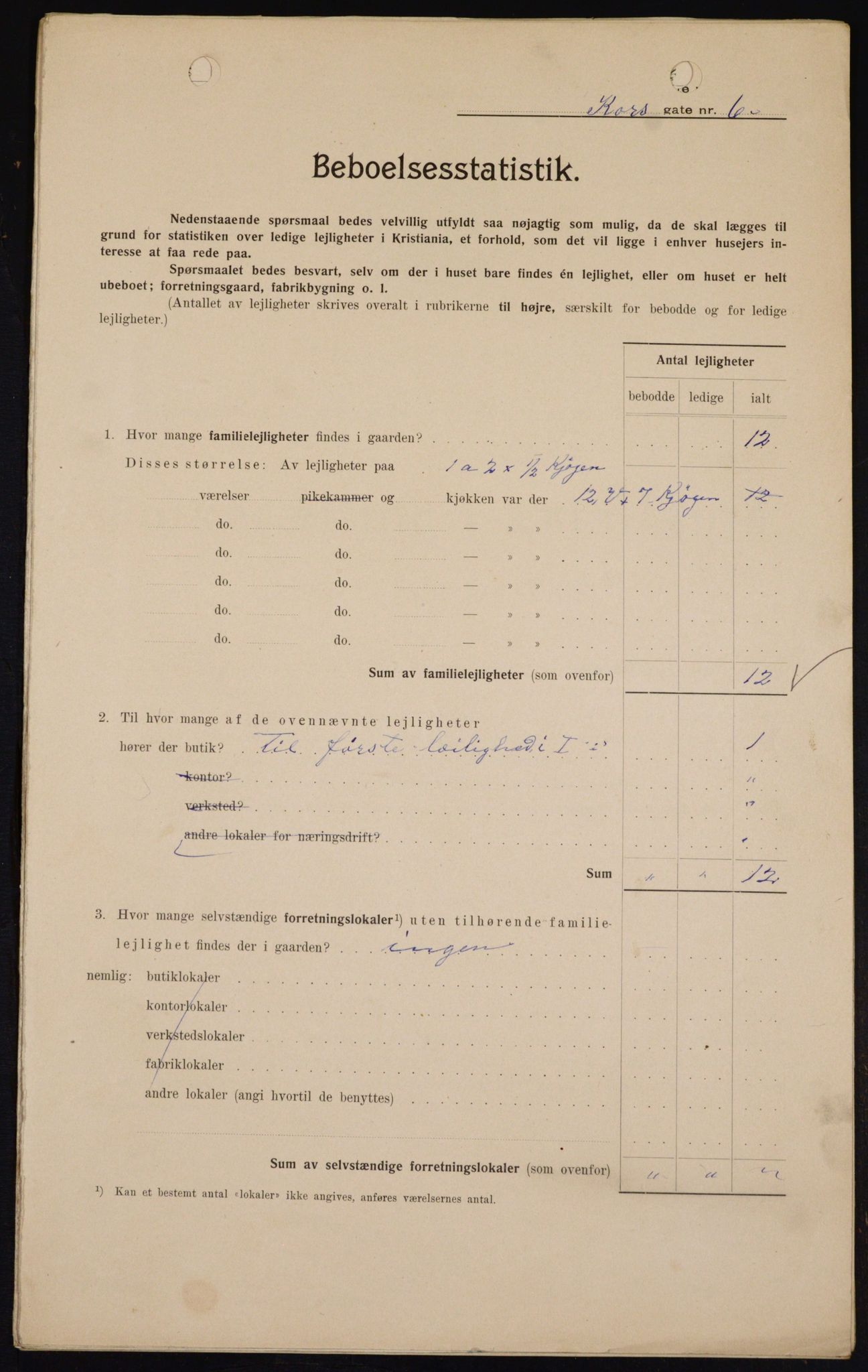 OBA, Municipal Census 1909 for Kristiania, 1909, p. 49049