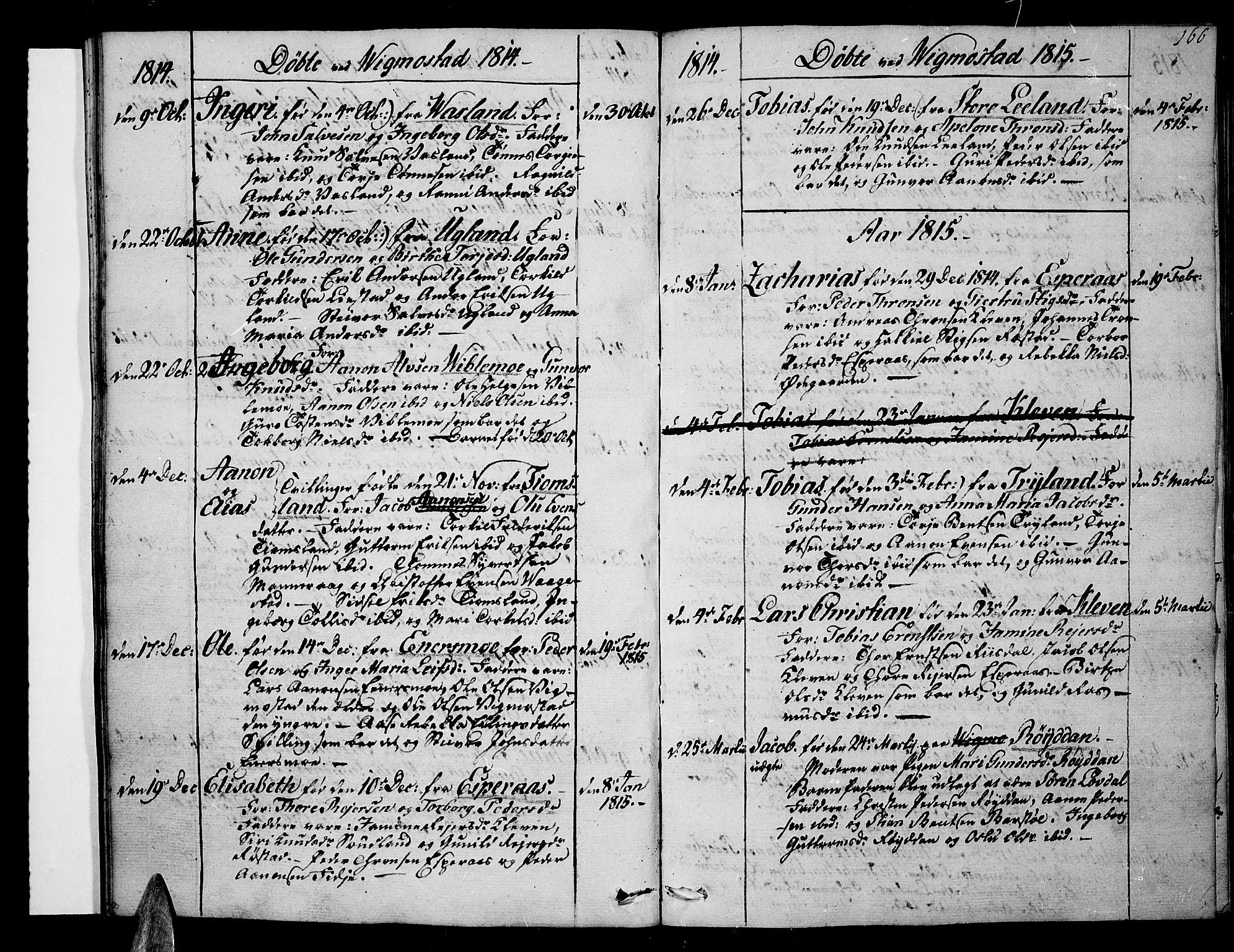 Sør-Audnedal sokneprestkontor, AV/SAK-1111-0039/F/Fa/Fab/L0004: Parish register (official) no. A 4 /3, 1809-1815, p. 166