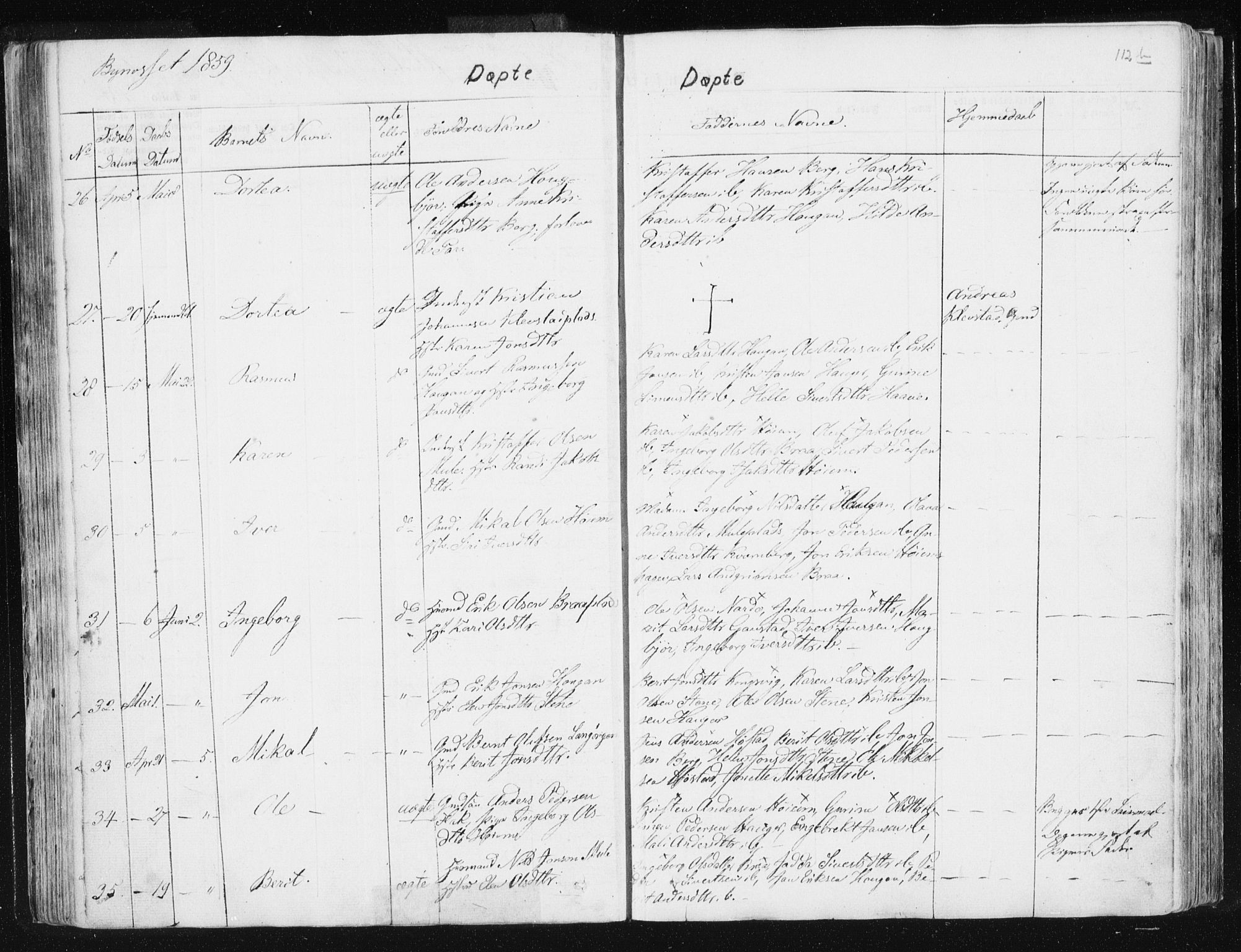 Ministerialprotokoller, klokkerbøker og fødselsregistre - Sør-Trøndelag, SAT/A-1456/612/L0376: Parish register (official) no. 612A08, 1846-1859, p. 112b