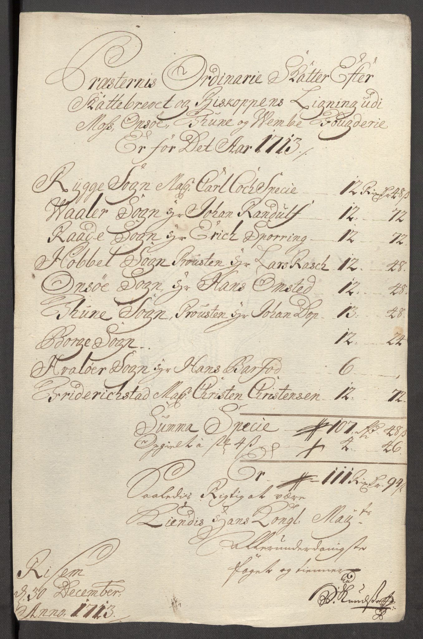 Rentekammeret inntil 1814, Reviderte regnskaper, Fogderegnskap, RA/EA-4092/R04/L0138: Fogderegnskap Moss, Onsøy, Tune, Veme og Åbygge, 1713-1714, p. 56