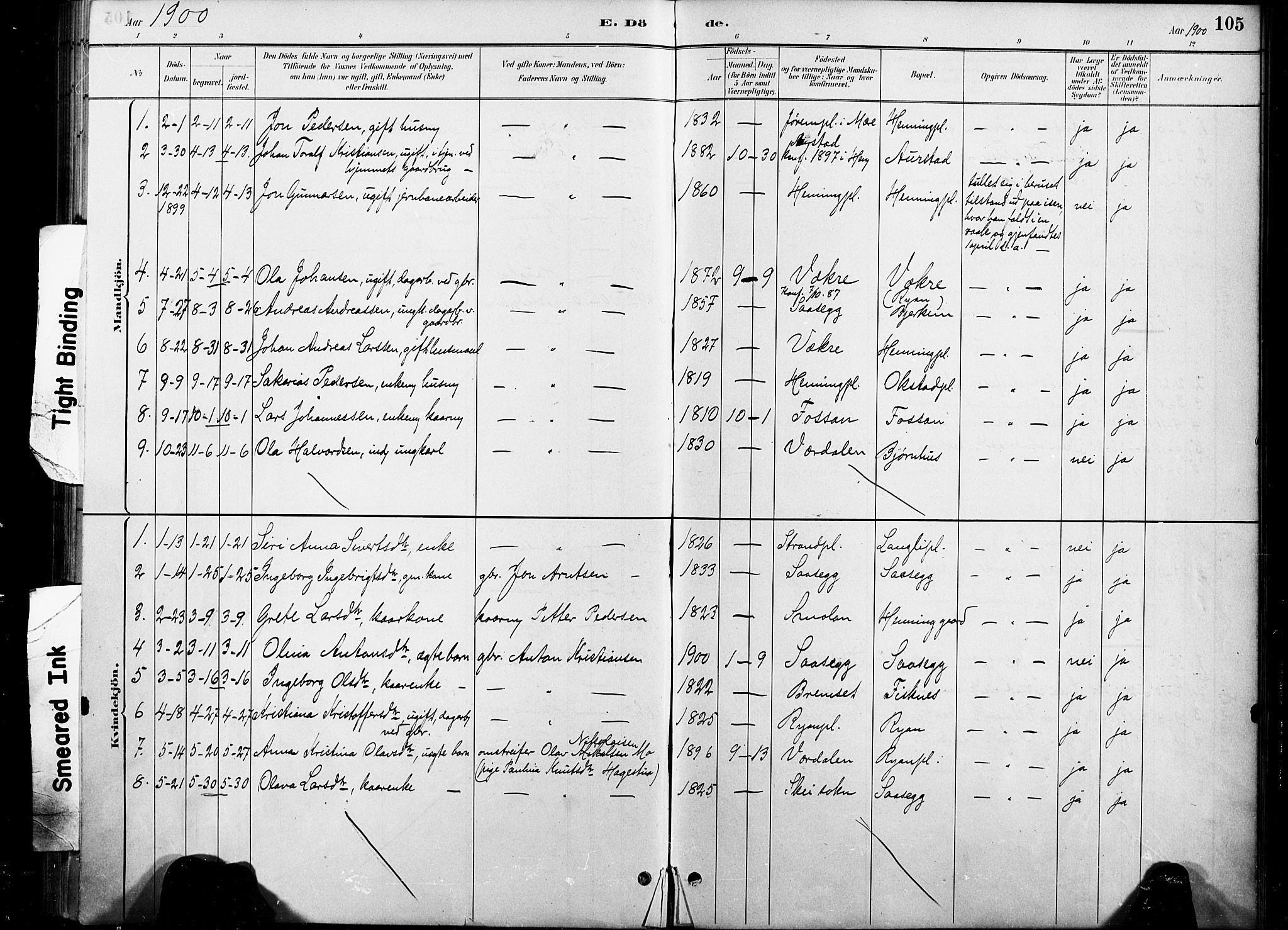 Ministerialprotokoller, klokkerbøker og fødselsregistre - Nord-Trøndelag, SAT/A-1458/738/L0364: Parish register (official) no. 738A01, 1884-1902, p. 105