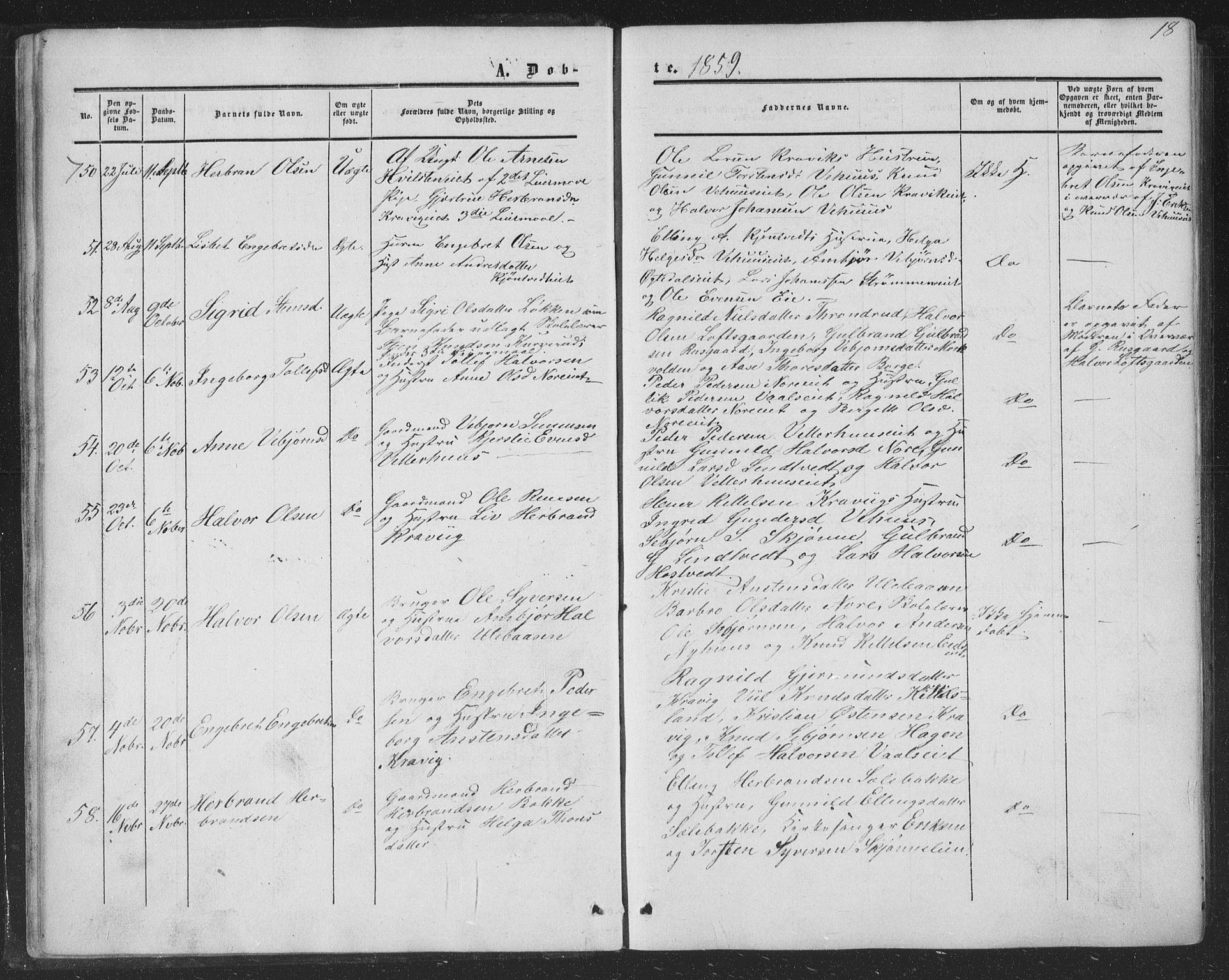 Nore kirkebøker, AV/SAKO-A-238/F/Fa/L0002: Parish register (official) no. I 2, 1856-1871, p. 18