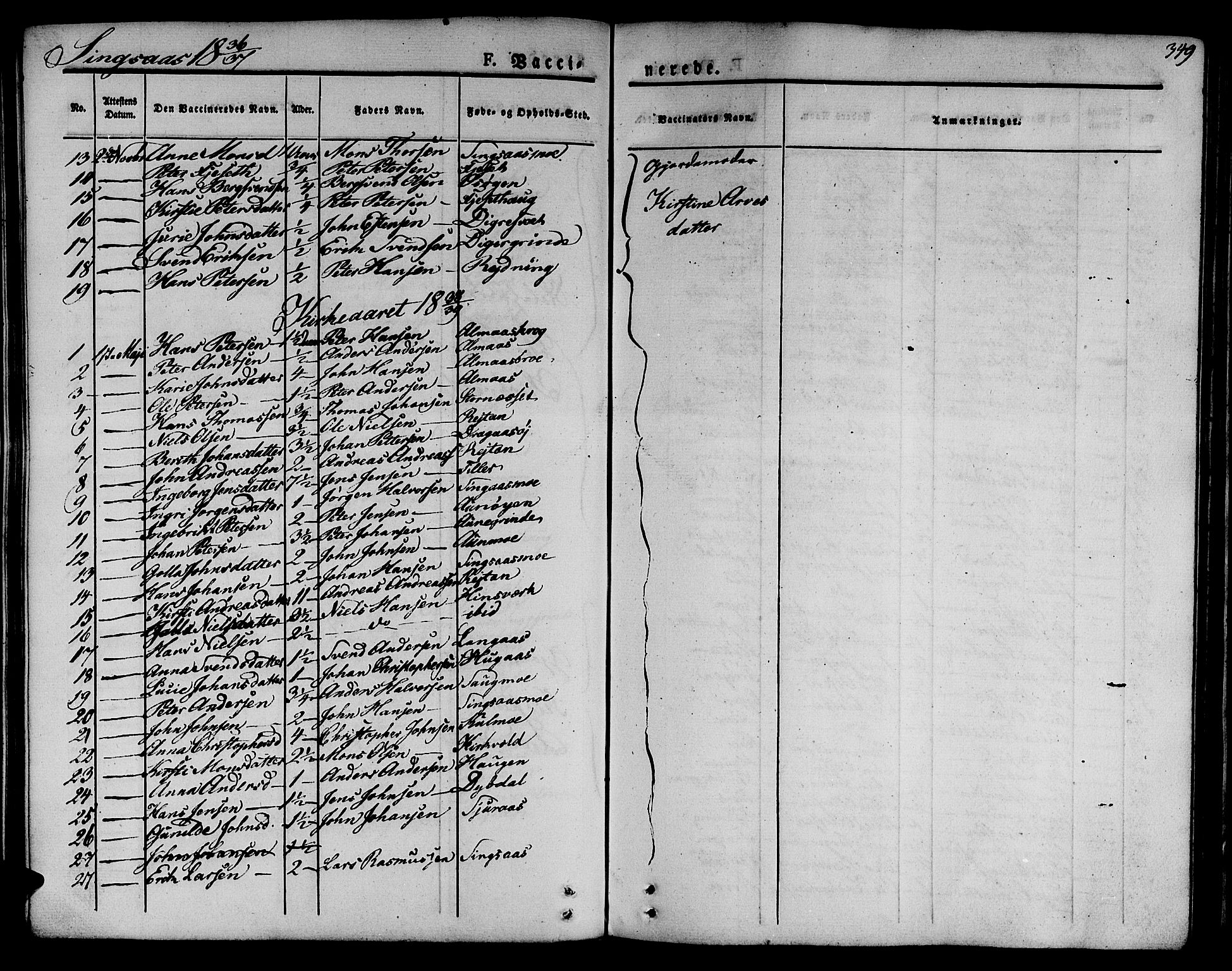 Ministerialprotokoller, klokkerbøker og fødselsregistre - Sør-Trøndelag, SAT/A-1456/685/L0961: Parish register (official) no. 685A05 /2, 1829-1845, p. 349