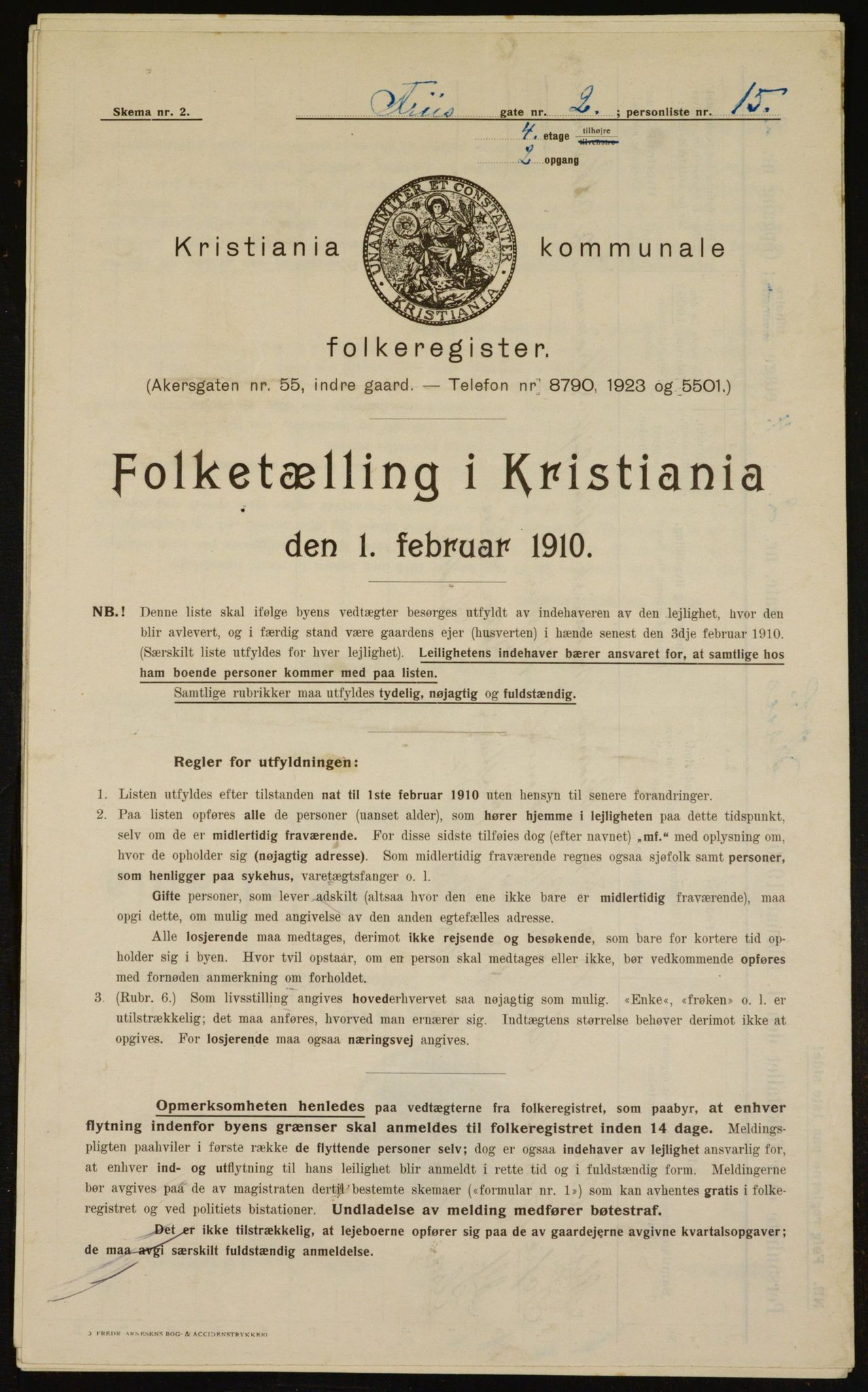 OBA, Municipal Census 1910 for Kristiania, 1910, p. 25146