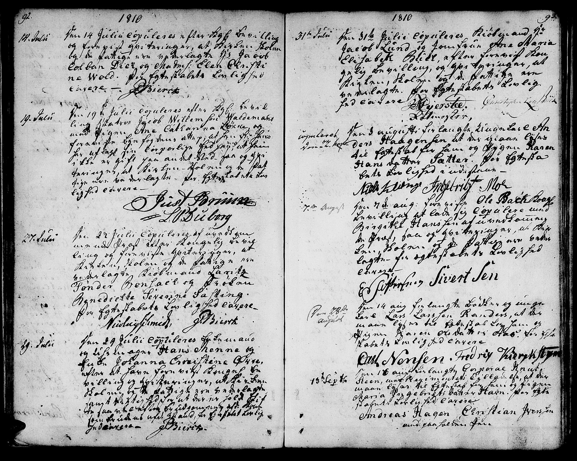 Ministerialprotokoller, klokkerbøker og fødselsregistre - Sør-Trøndelag, SAT/A-1456/601/L0042: Parish register (official) no. 601A10, 1802-1830, p. 92-93