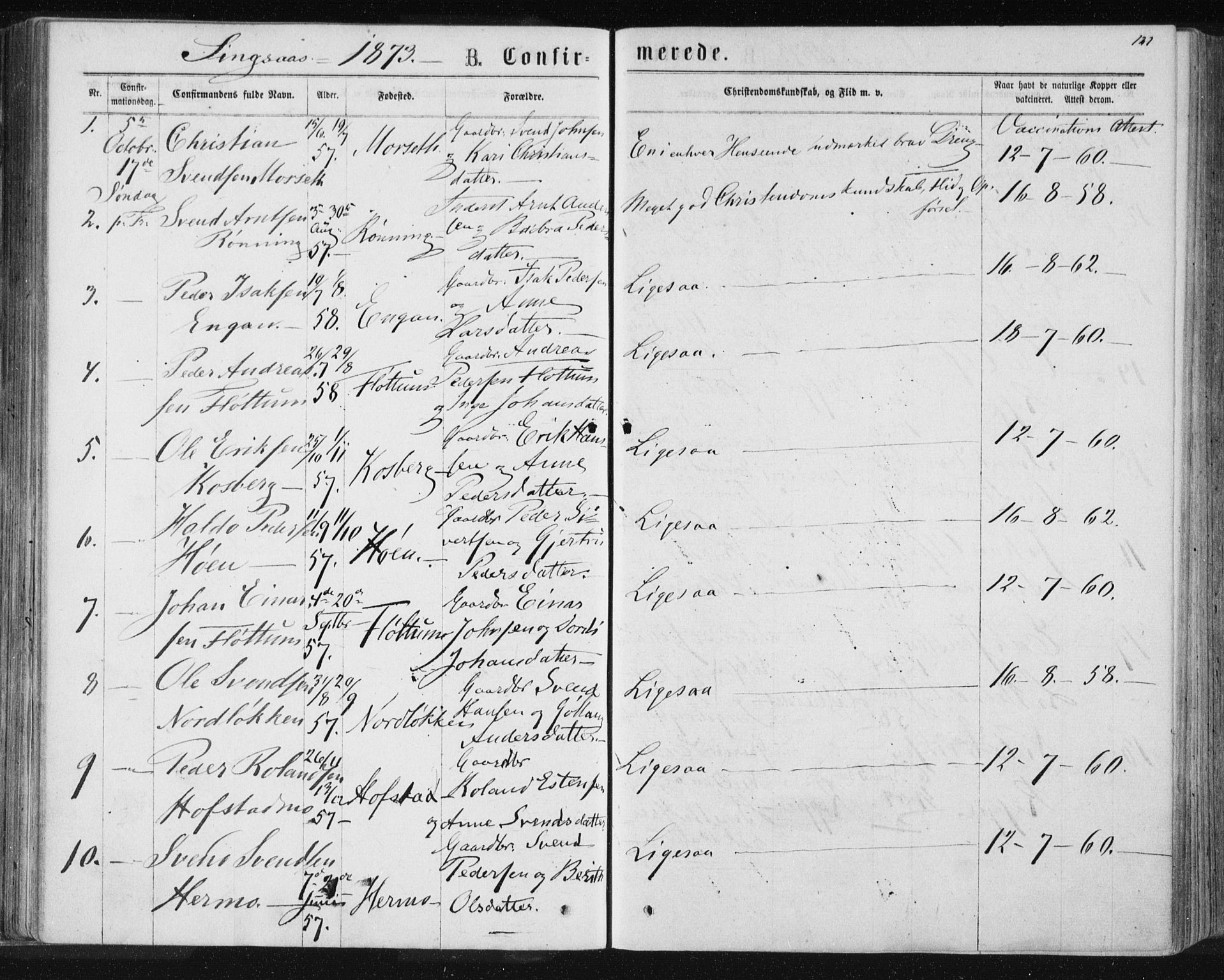 Ministerialprotokoller, klokkerbøker og fødselsregistre - Sør-Trøndelag, SAT/A-1456/685/L0970: Parish register (official) no. 685A08 /2, 1870-1878, p. 121