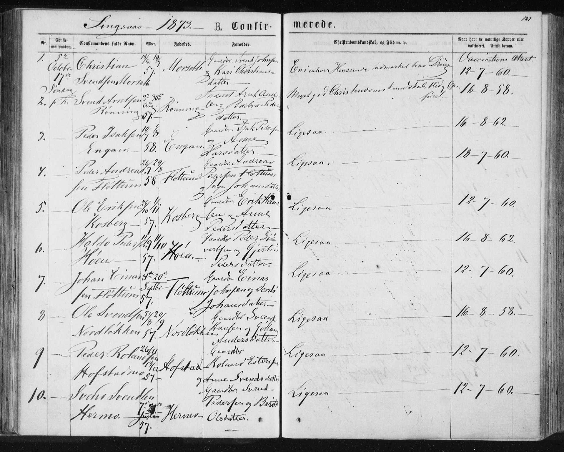 Ministerialprotokoller, klokkerbøker og fødselsregistre - Sør-Trøndelag, AV/SAT-A-1456/685/L0970: Parish register (official) no. 685A08 /2, 1870-1878, p. 121