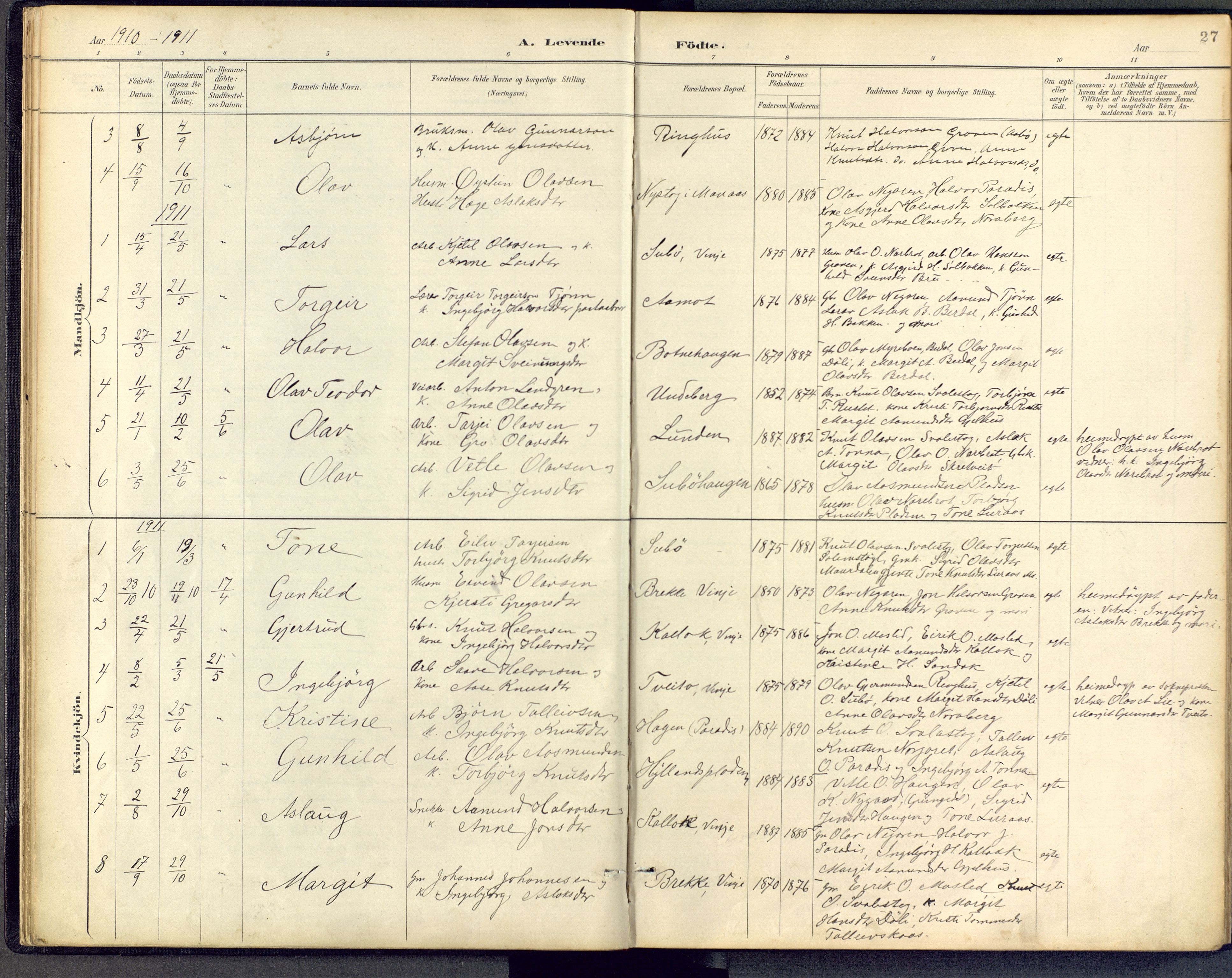 Vinje kirkebøker, AV/SAKO-A-312/F/Fb/L0002: Parish register (official) no. II 2, 1887-1925, p. 27