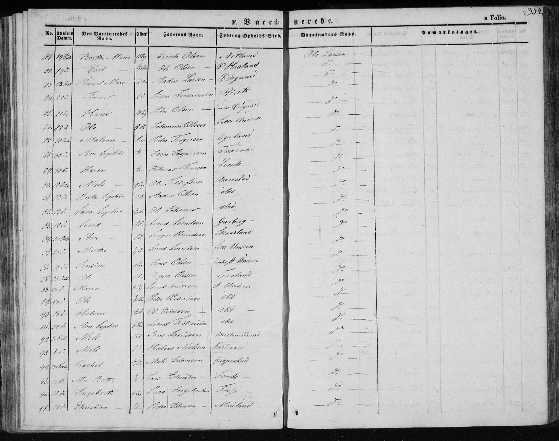 Lye sokneprestkontor, AV/SAST-A-101794/001/30BA/L0004: Parish register (official) no. A 4, 1826-1841, p. 354